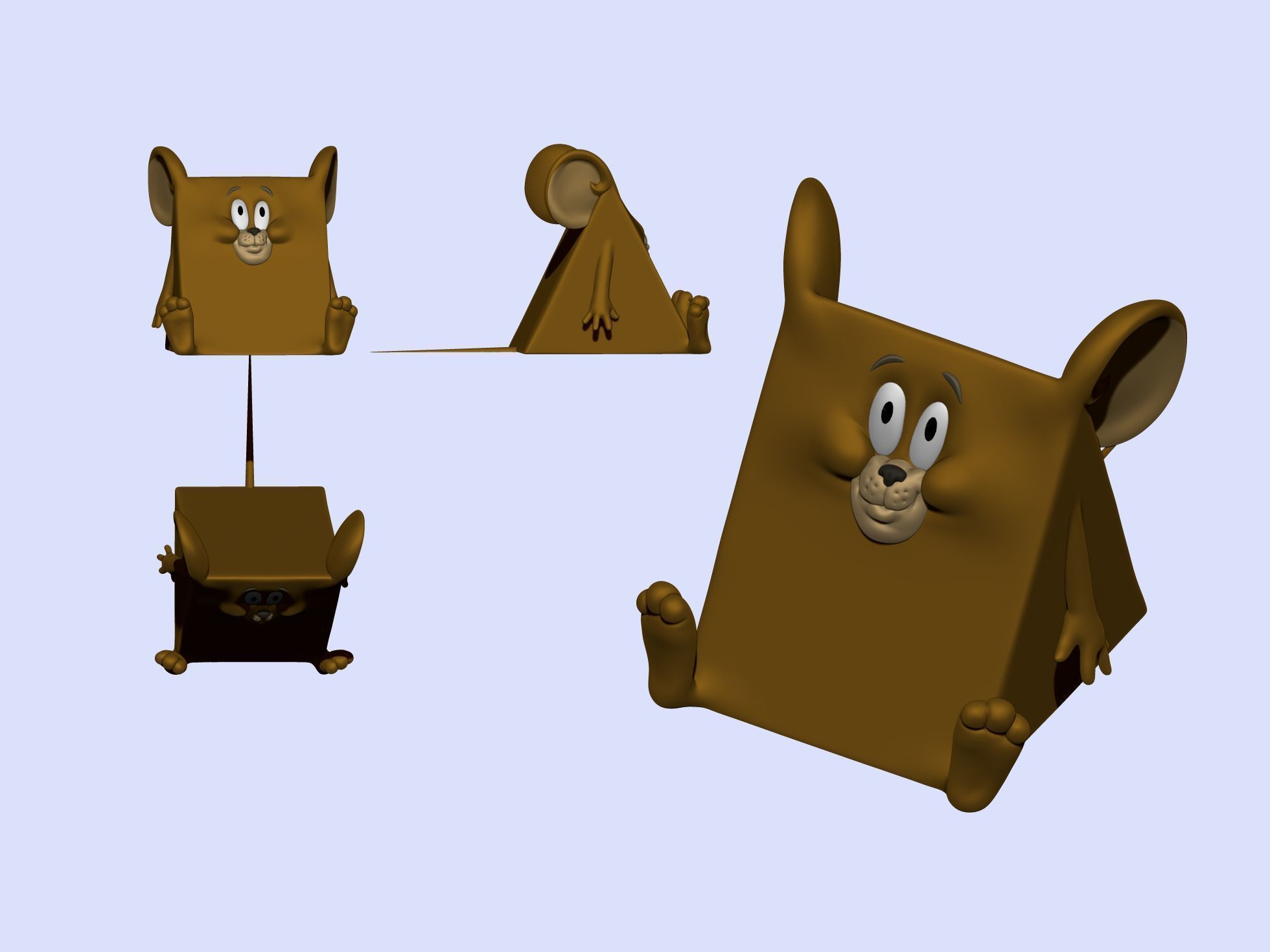 Triangle mouse JERRY for 3D printing STL 3D print model_18