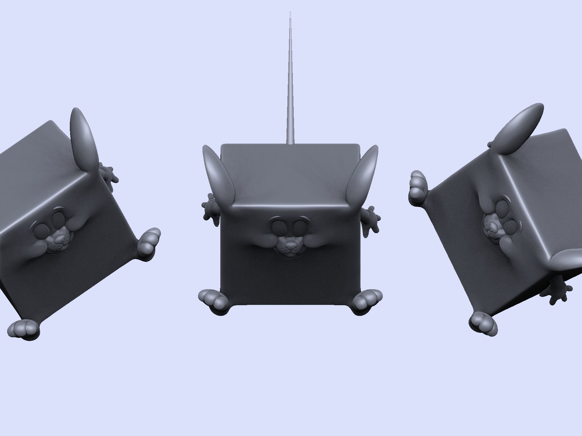 Triangle mouse JERRY for 3D printing STL 3D print model_14