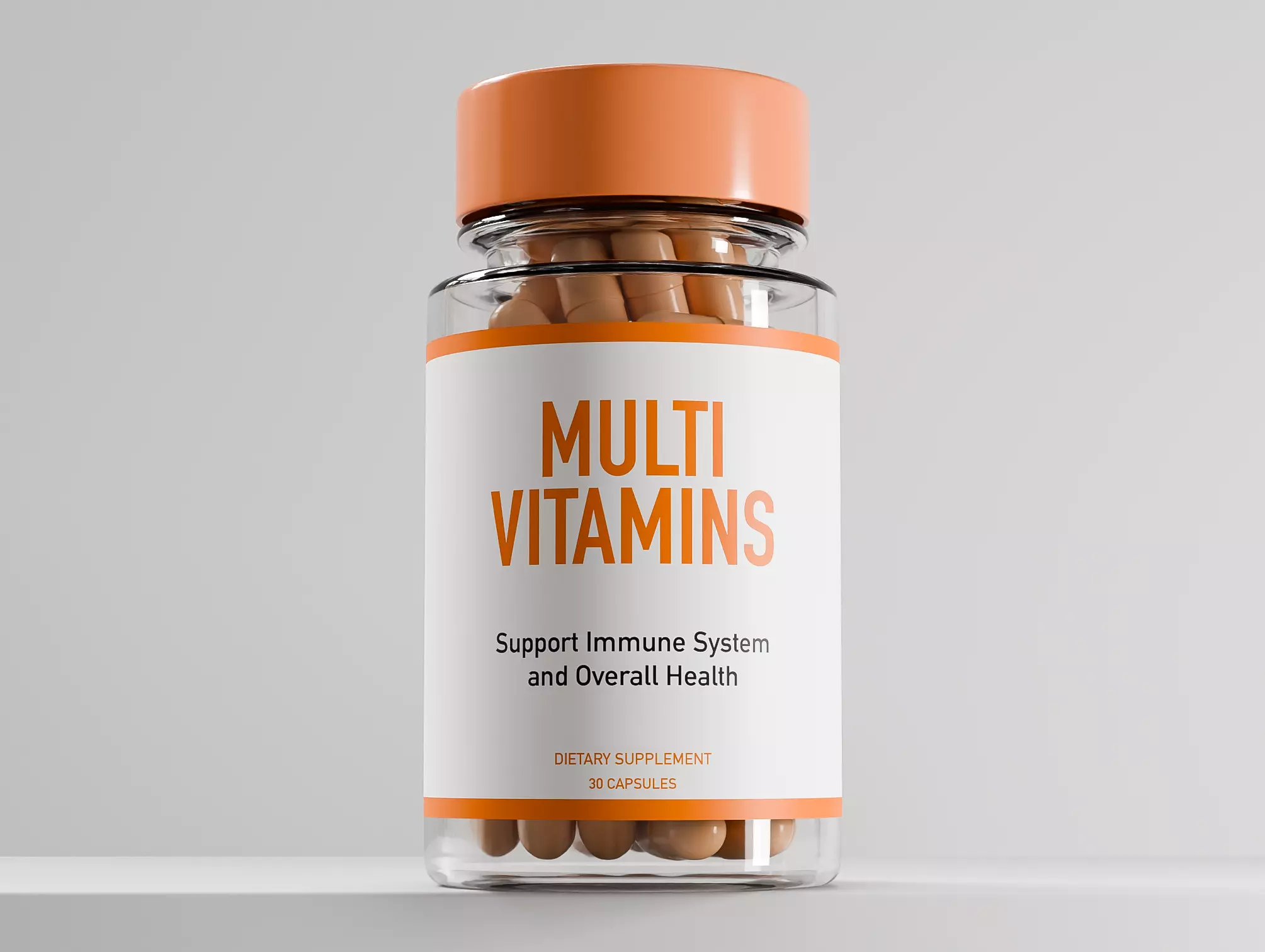 Multi Vitamins Bottle 3D model_0
