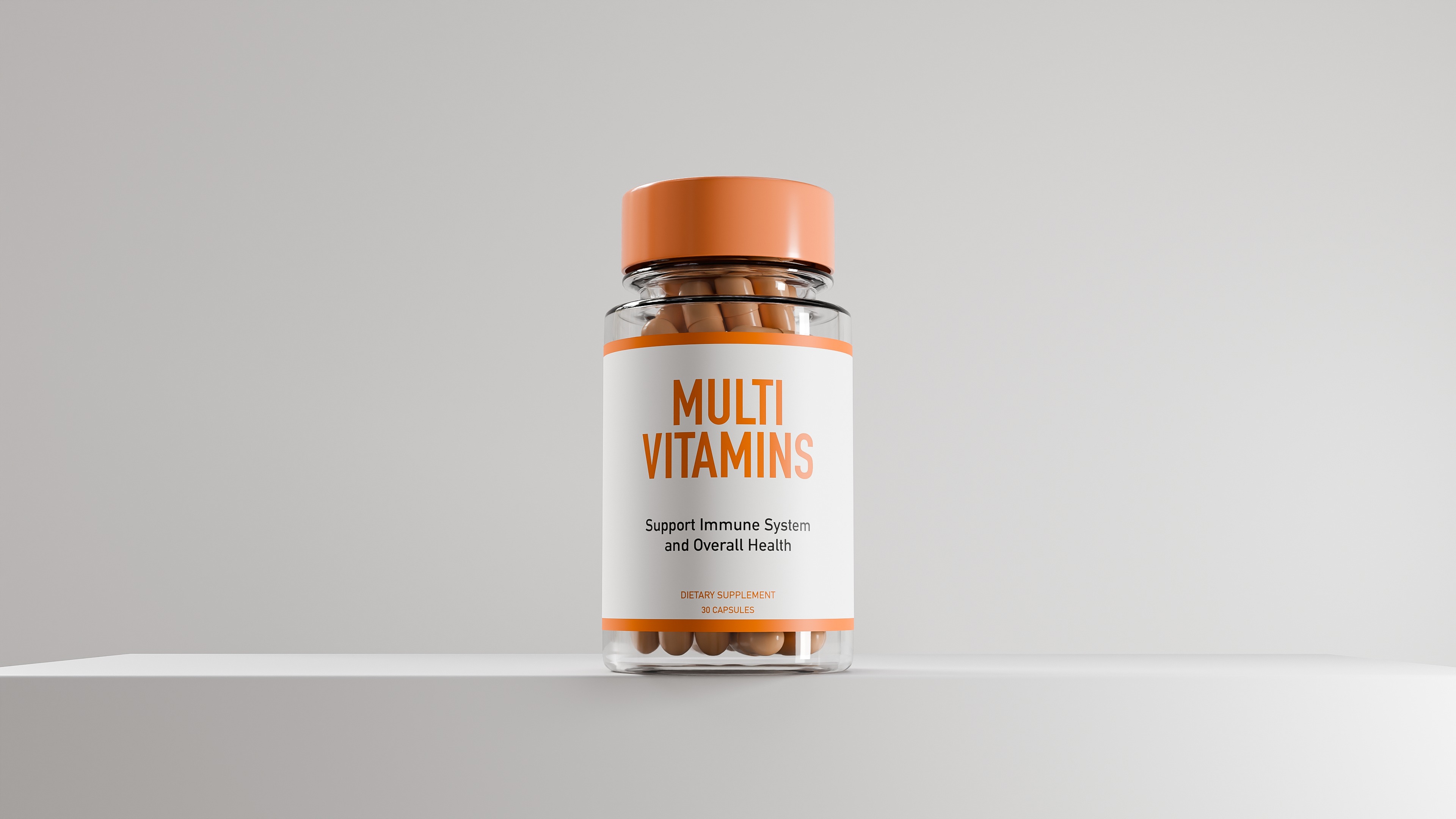 Multi Vitamins Bottle 3D model_1