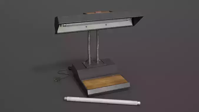 Vintage Fluorescent Desk Lamp Low-poly 3D model
