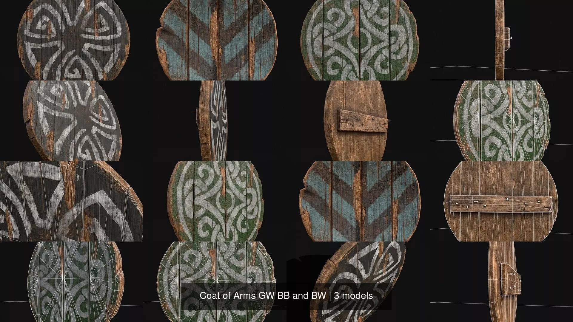 Coat of Arms GW BB and BW 3D Model Collection_4