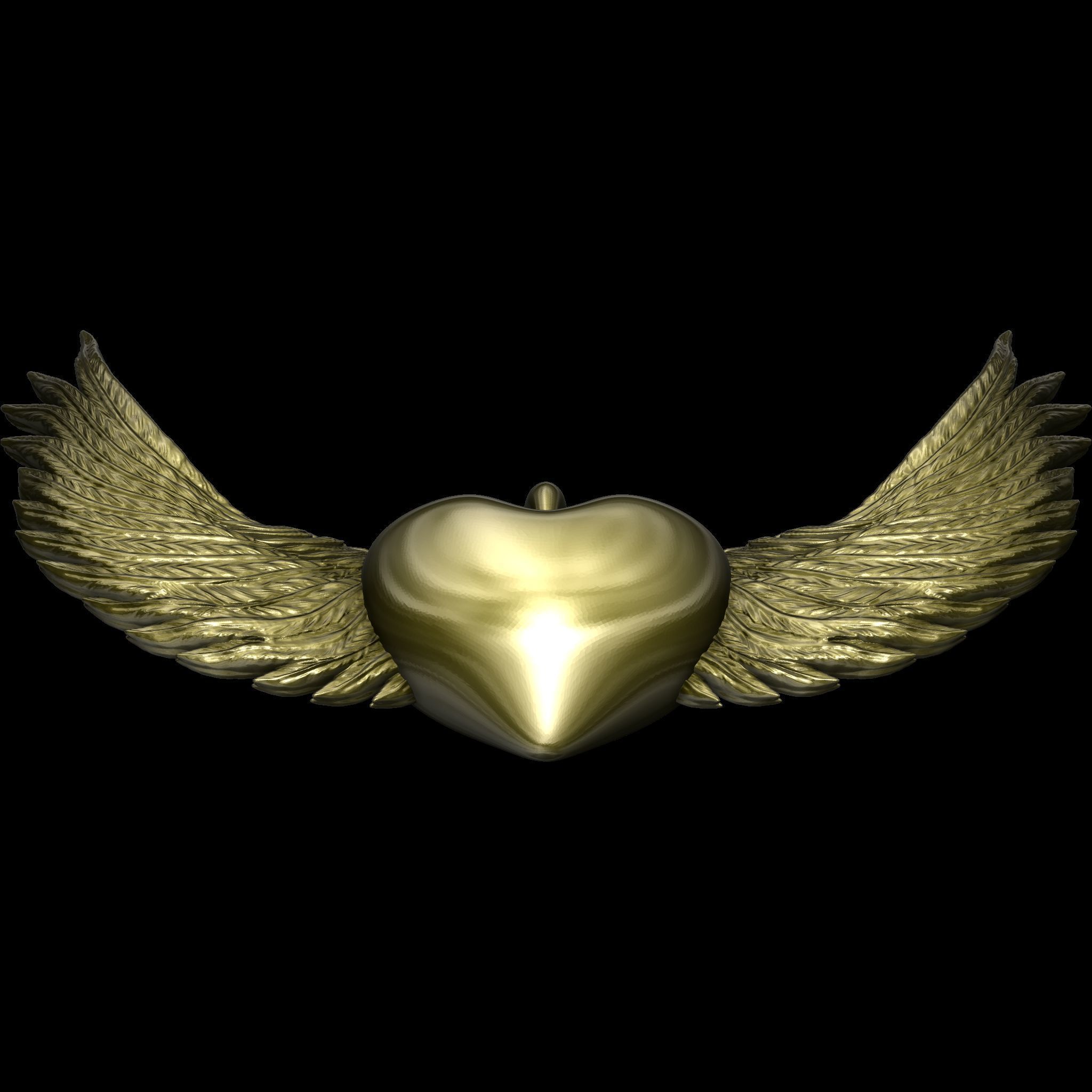 The Winged Heart Pendant 3D print model_6