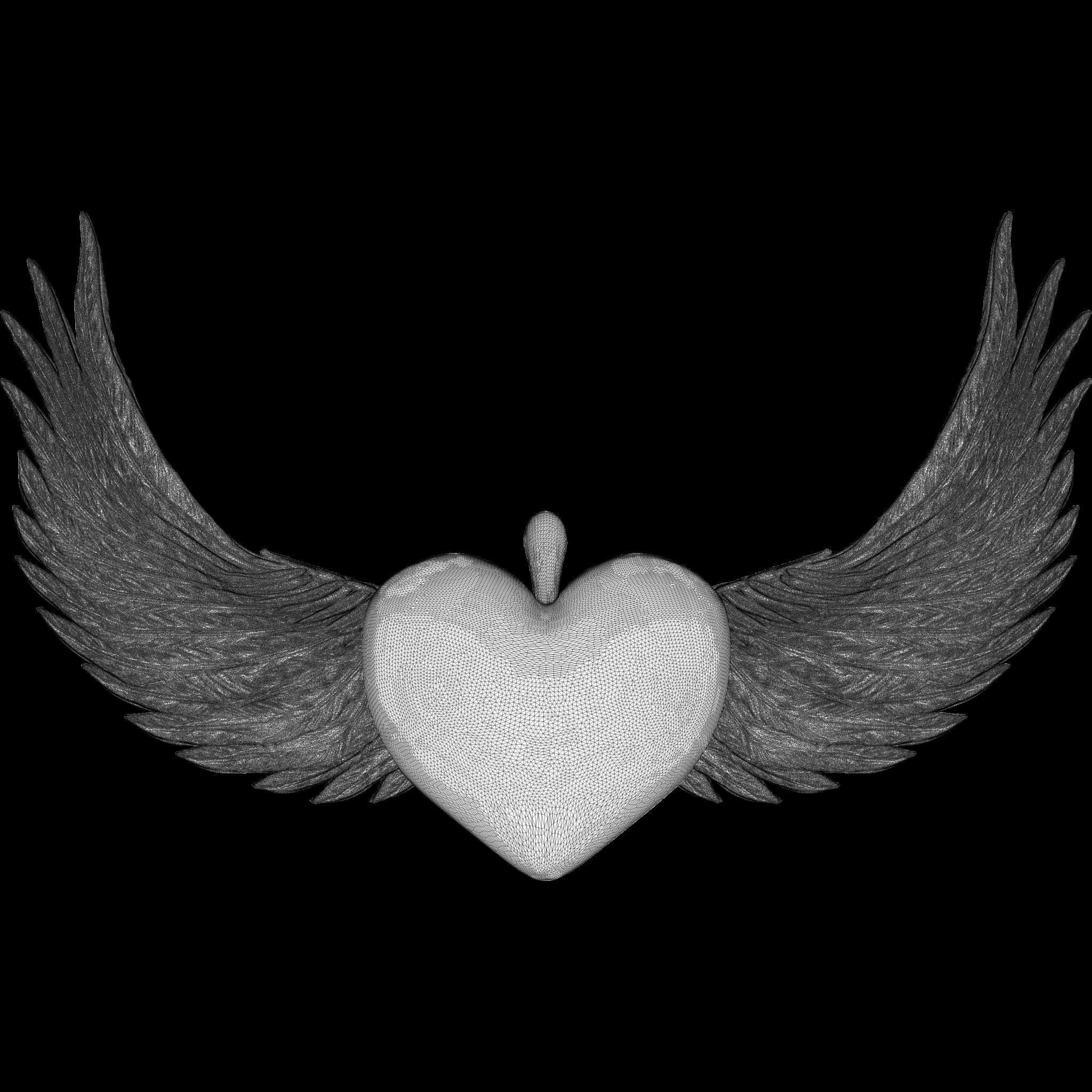 The Winged Heart Pendant 3D print model_11