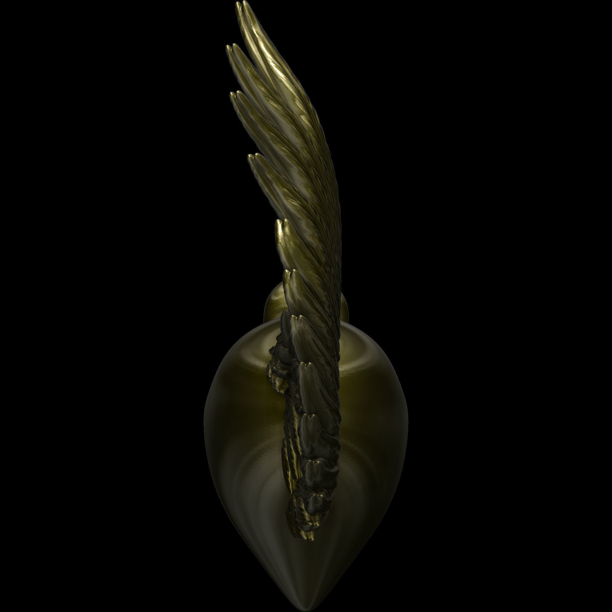 The Winged Heart Pendant 3D print model_4