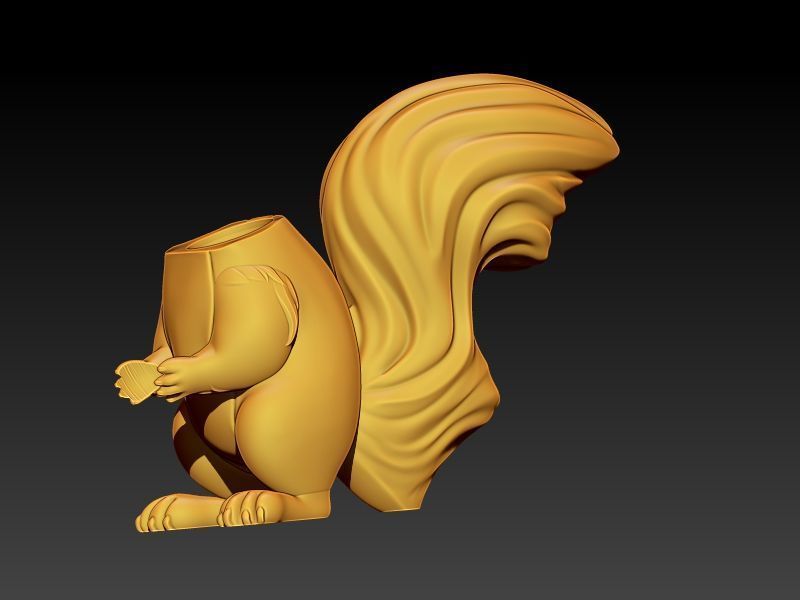 The Squirrel and a Nut 3D print model_7