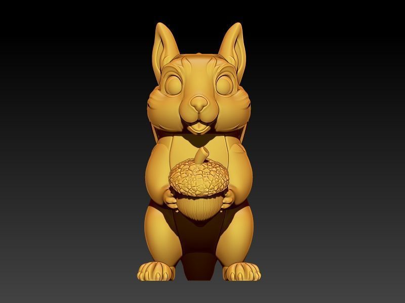 The Squirrel and a Nut 3D print model_5