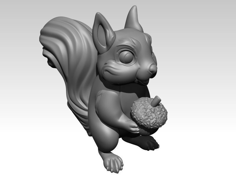 The Squirrel and a Nut 3D print model_2