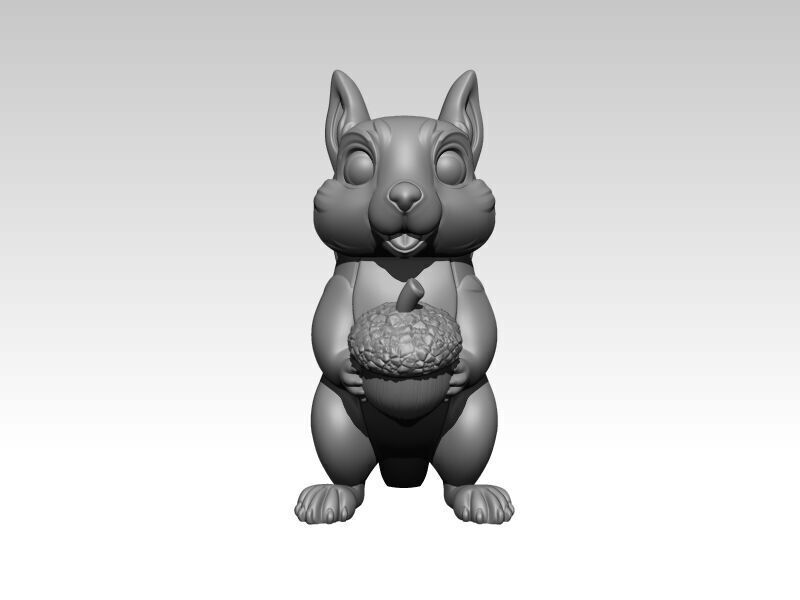 The Squirrel and a Nut 3D print model_1