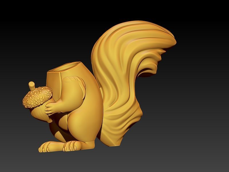 The Squirrel and a Nut 3D print model_6
