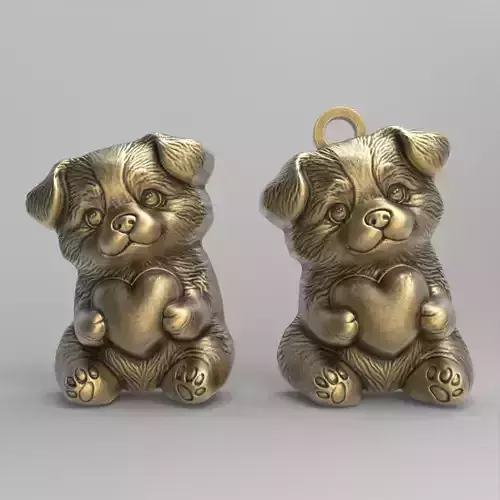 cute cartoon dog heart decor 