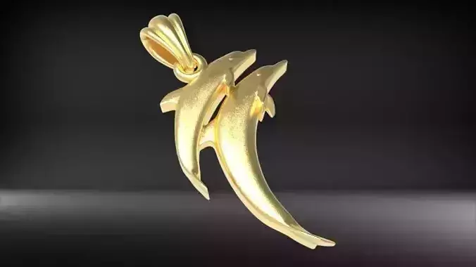 Double Dolphins Pendant Necklace Charm bracelet Jewlery 