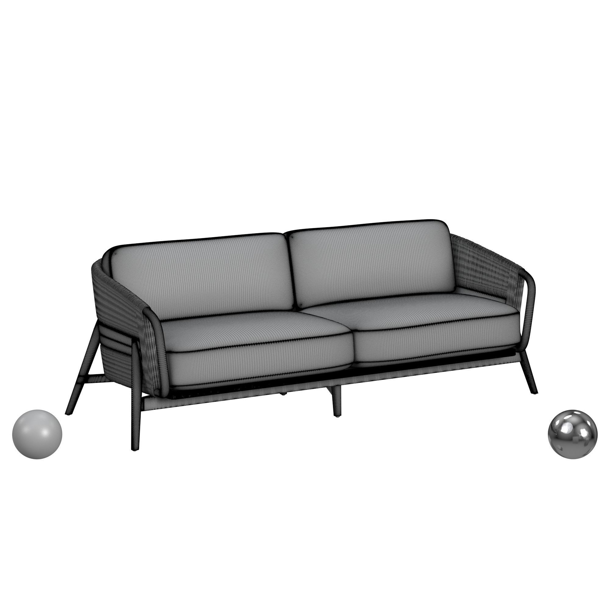 Casey Sofa - Taupe 3D model_3