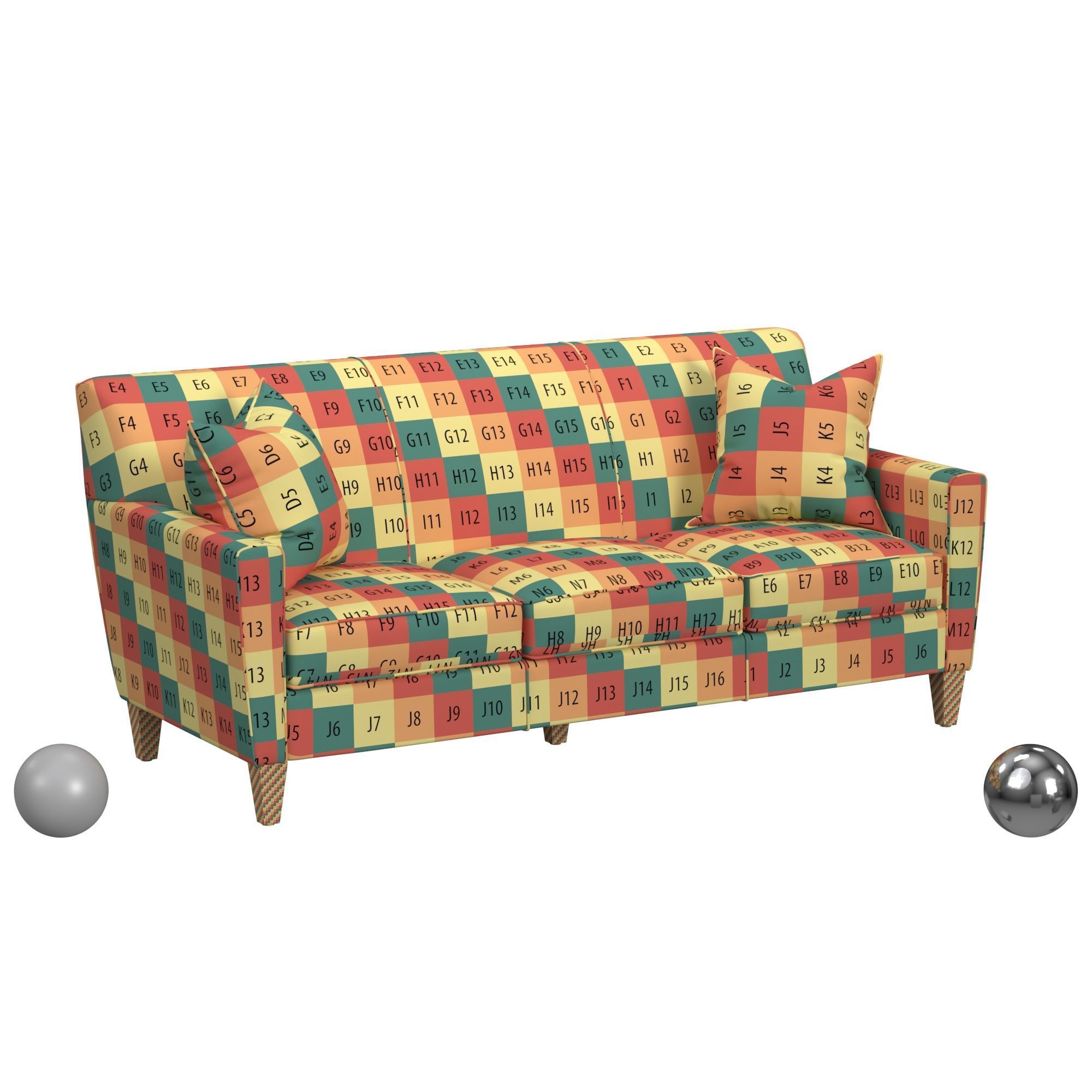 Digby Sofa Low-poly 3D model_2