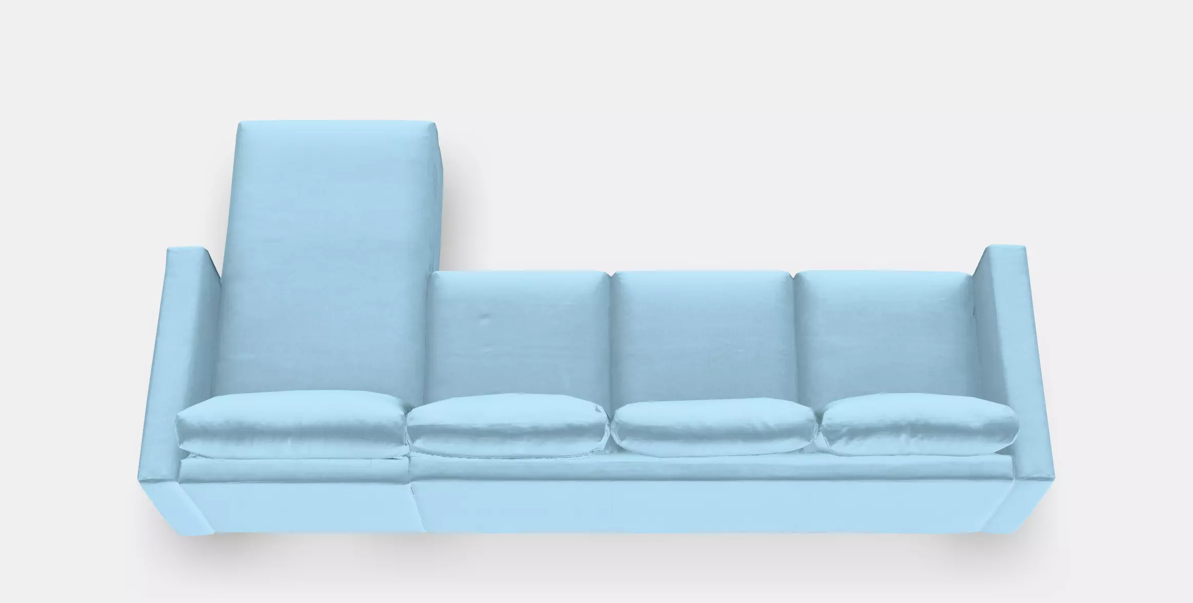 VIMLE 4-seat sofa with chaise longue Low-poly 3D model_0
