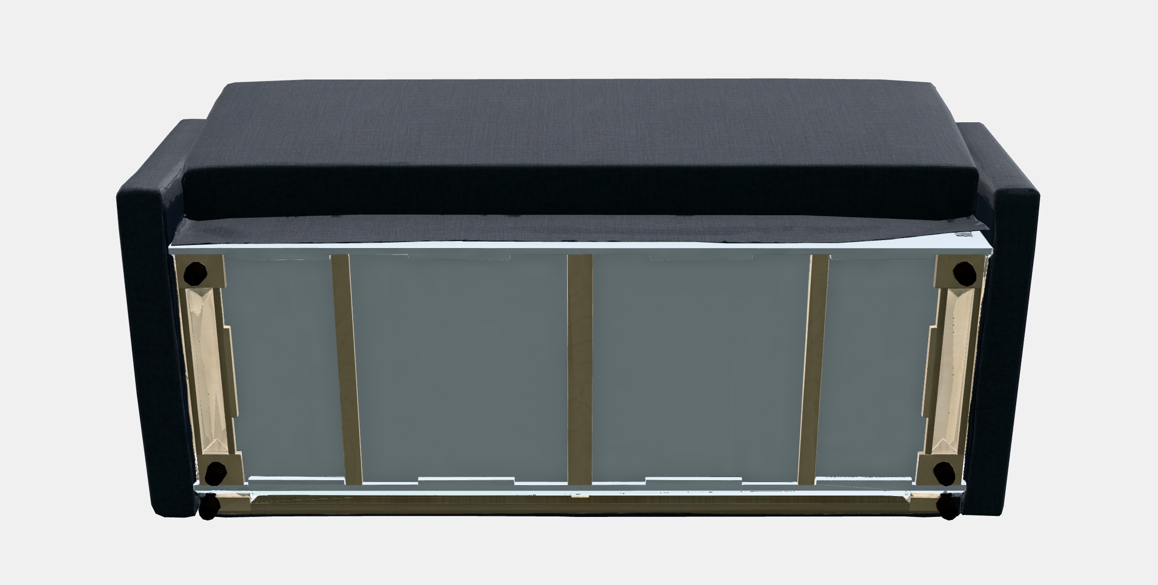 FRIHETEN Three-seat sofa-bed Low-poly 3D model_10