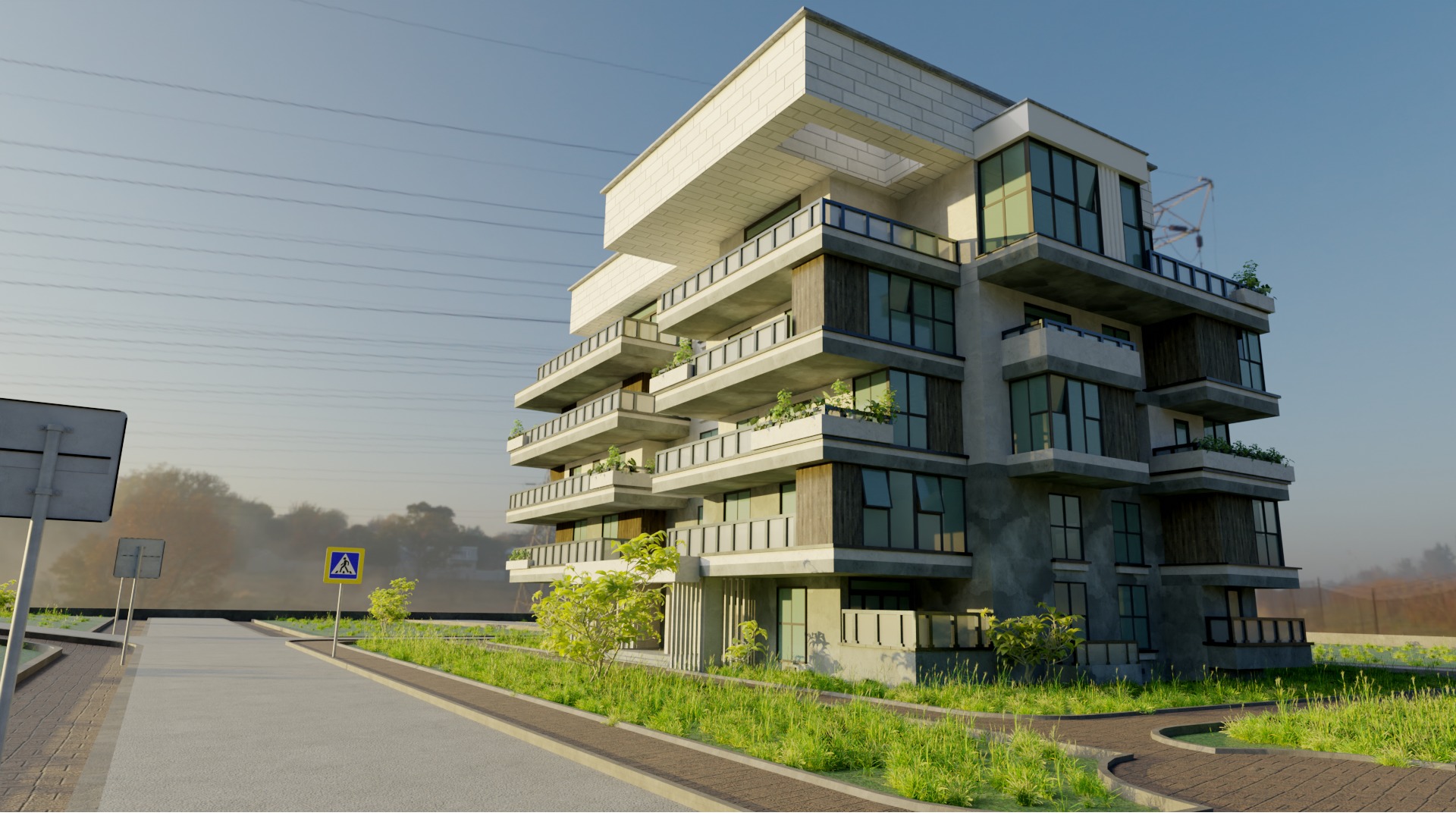 Modern Apartment Building 3D Model 3D model | CGTrader