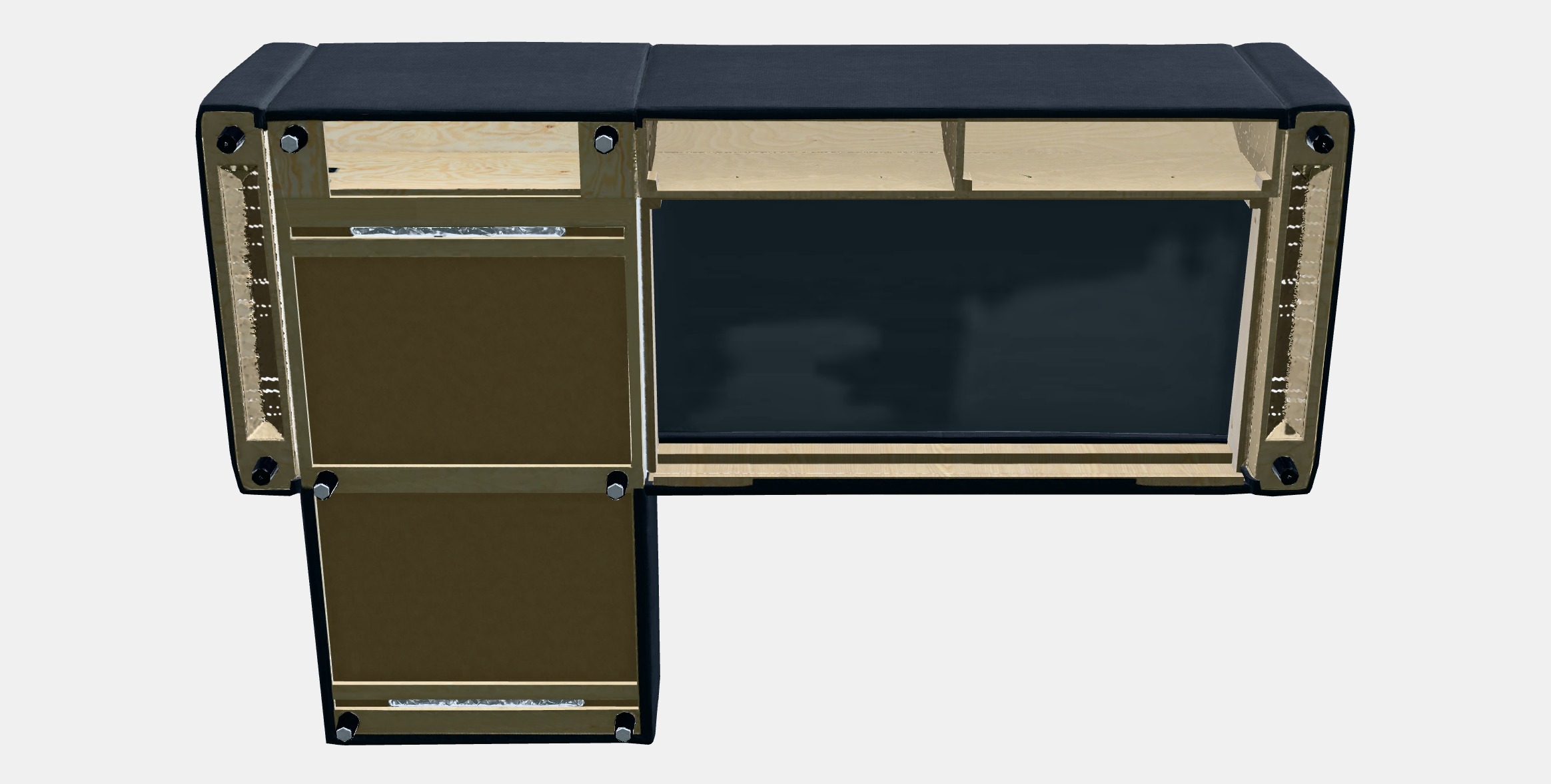 VIMLE 3-seat sofa with chaise longue 3 Low-poly 3D model_14