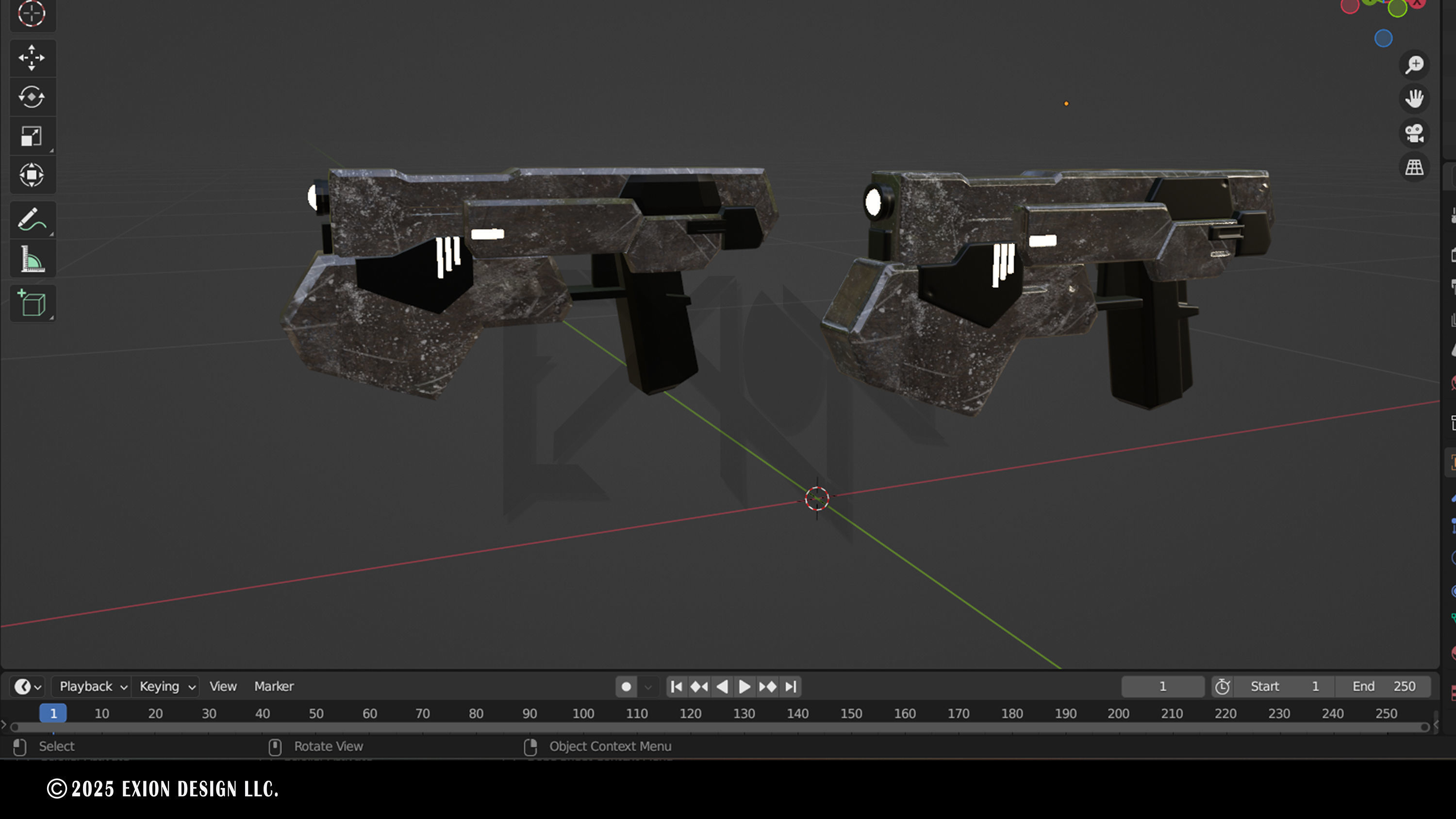 Gundam Dynames GN Beam Pistol - Game-Ready - 3D-Printable Low-poly 3D model_14