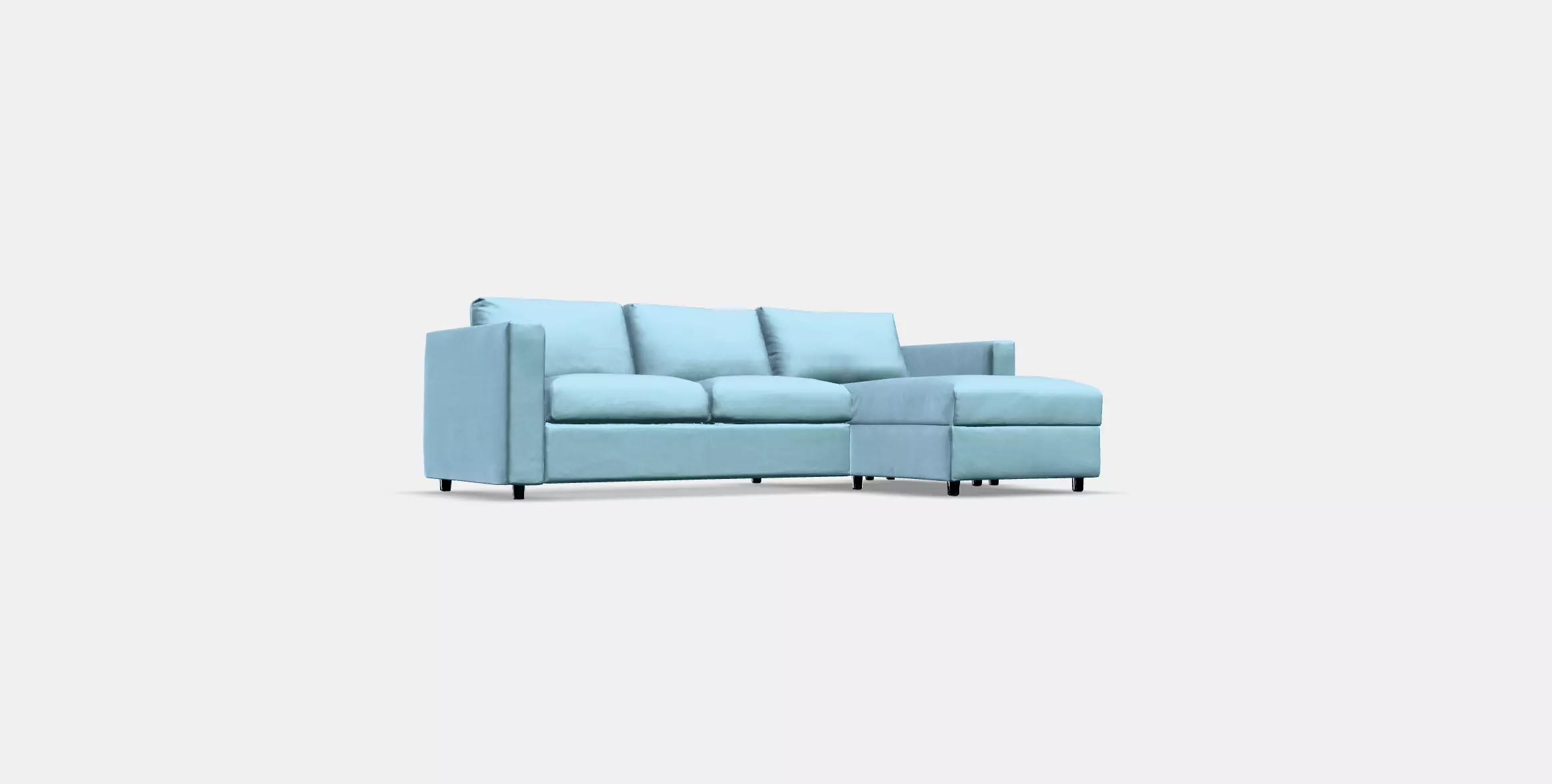 VIMLE 3-seat sofa with chaise longue 4 Low-poly 3D model_0