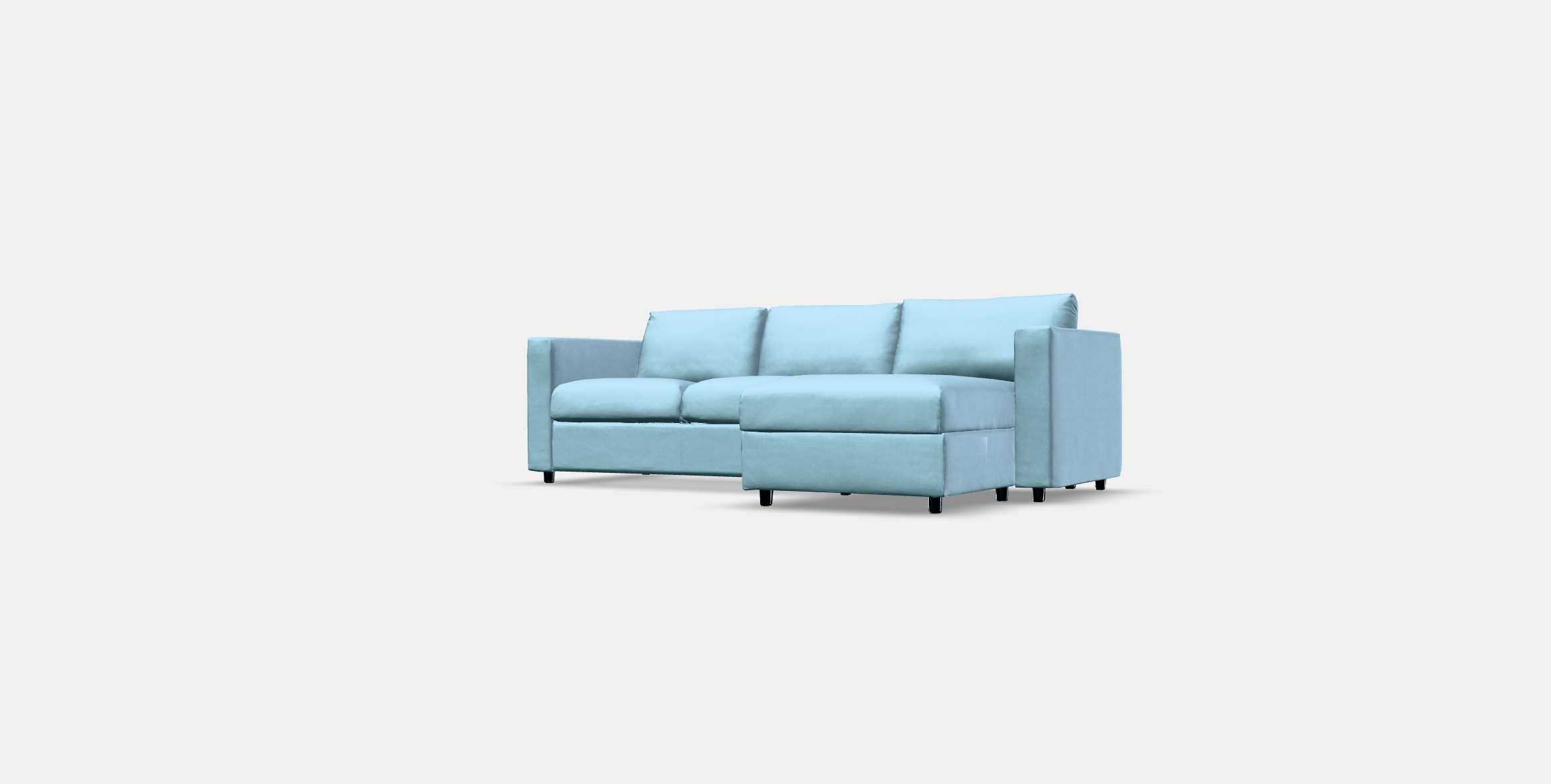 VIMLE 3-seat sofa with chaise longue 4 Low-poly 3D model_12