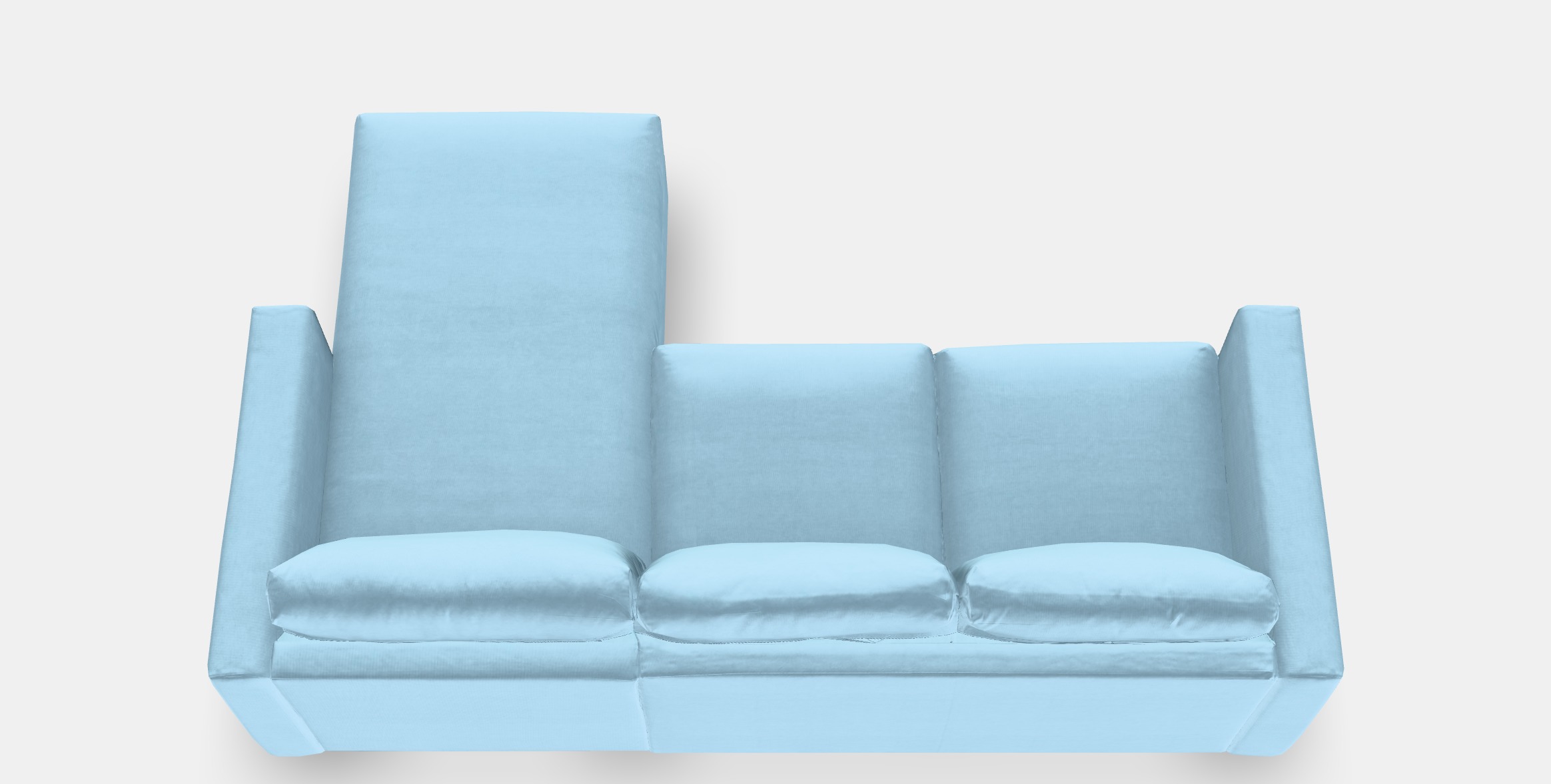 VIMLE 3-seat sofa with chaise longue 4 Low-poly 3D model_4