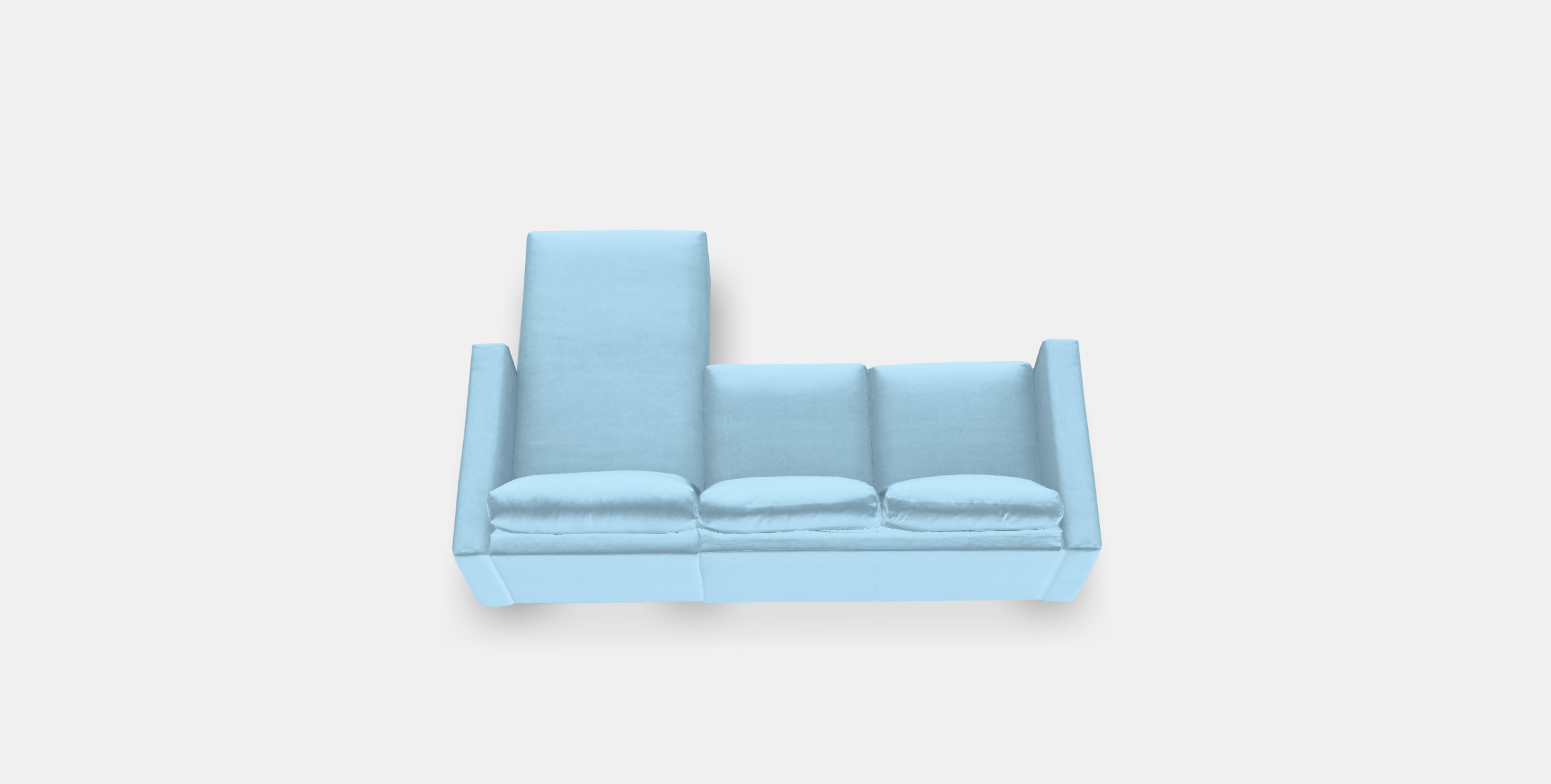 VIMLE 3-seat sofa with chaise longue 4 Low-poly 3D model_2