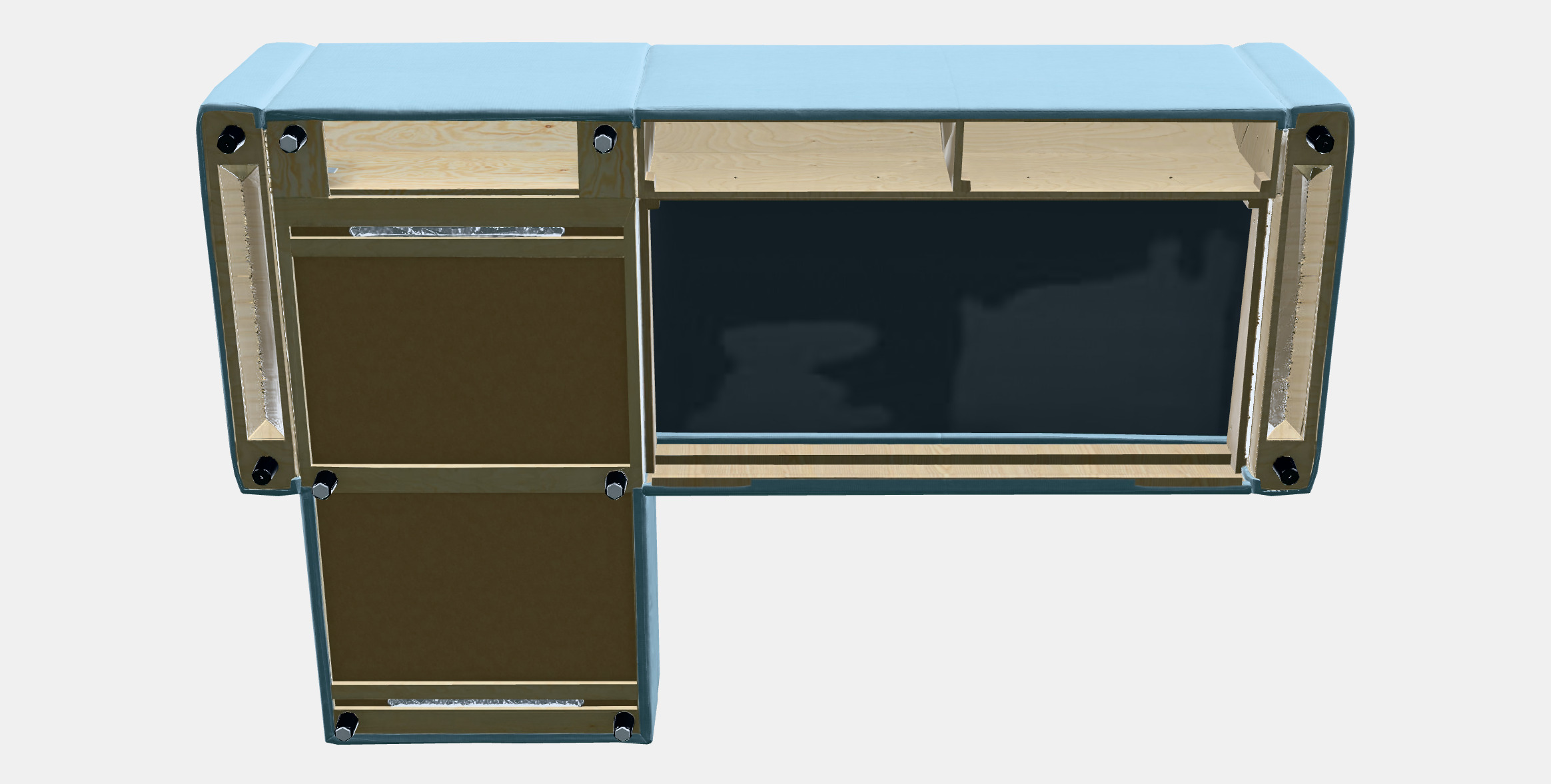 VIMLE 3-seat sofa with chaise longue 4 Low-poly 3D model_7