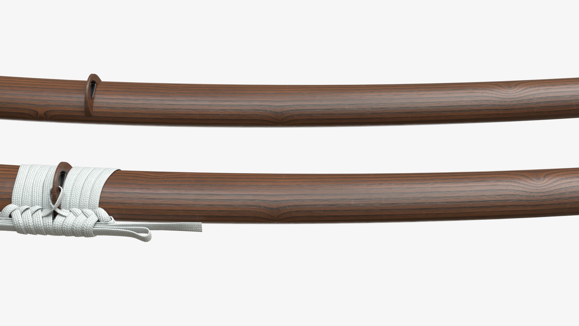 Brown Katana a Saya a Sageo and Stand 3D model_9