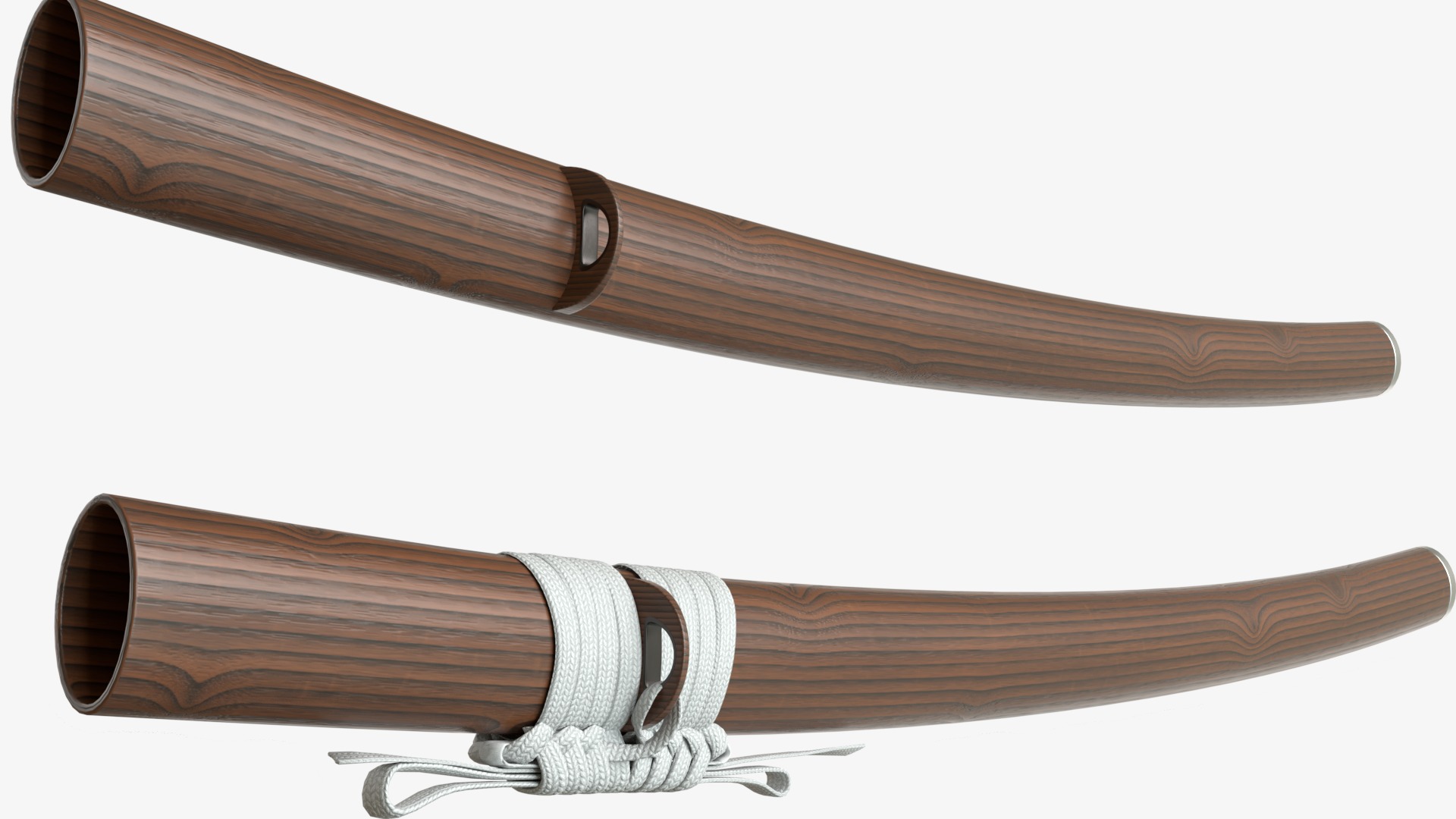 Brown Katana a Saya a Sageo and Stand 3D model_8