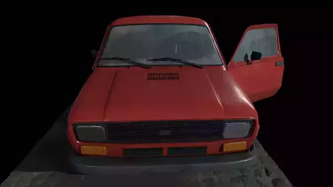 Old car  Low-poly 3D model