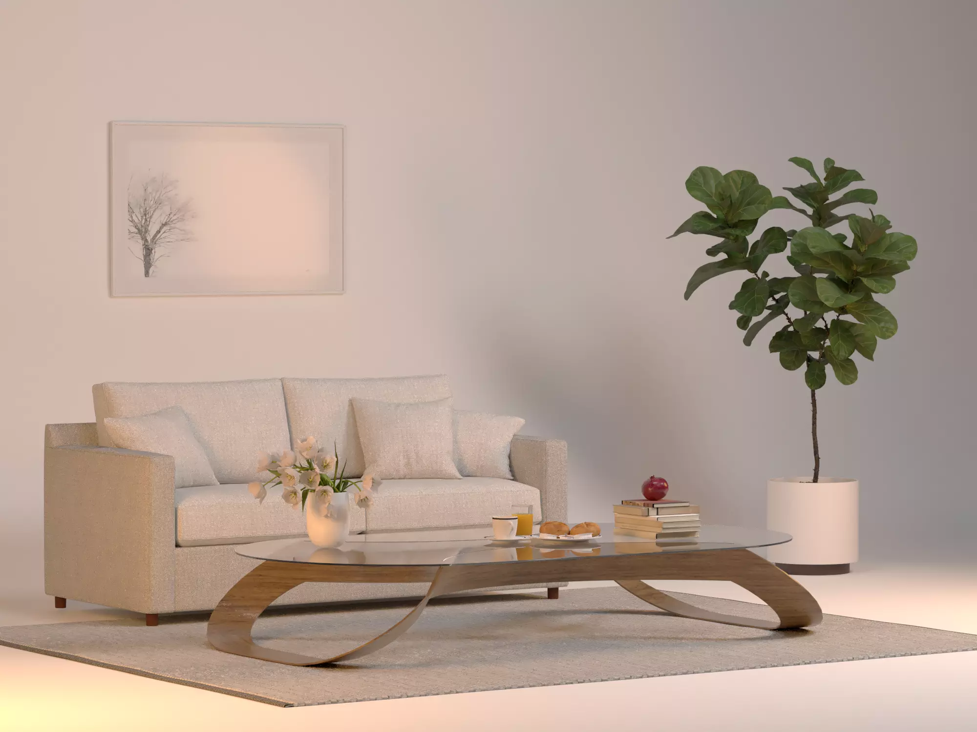 Wooden Centre Table 3D model
