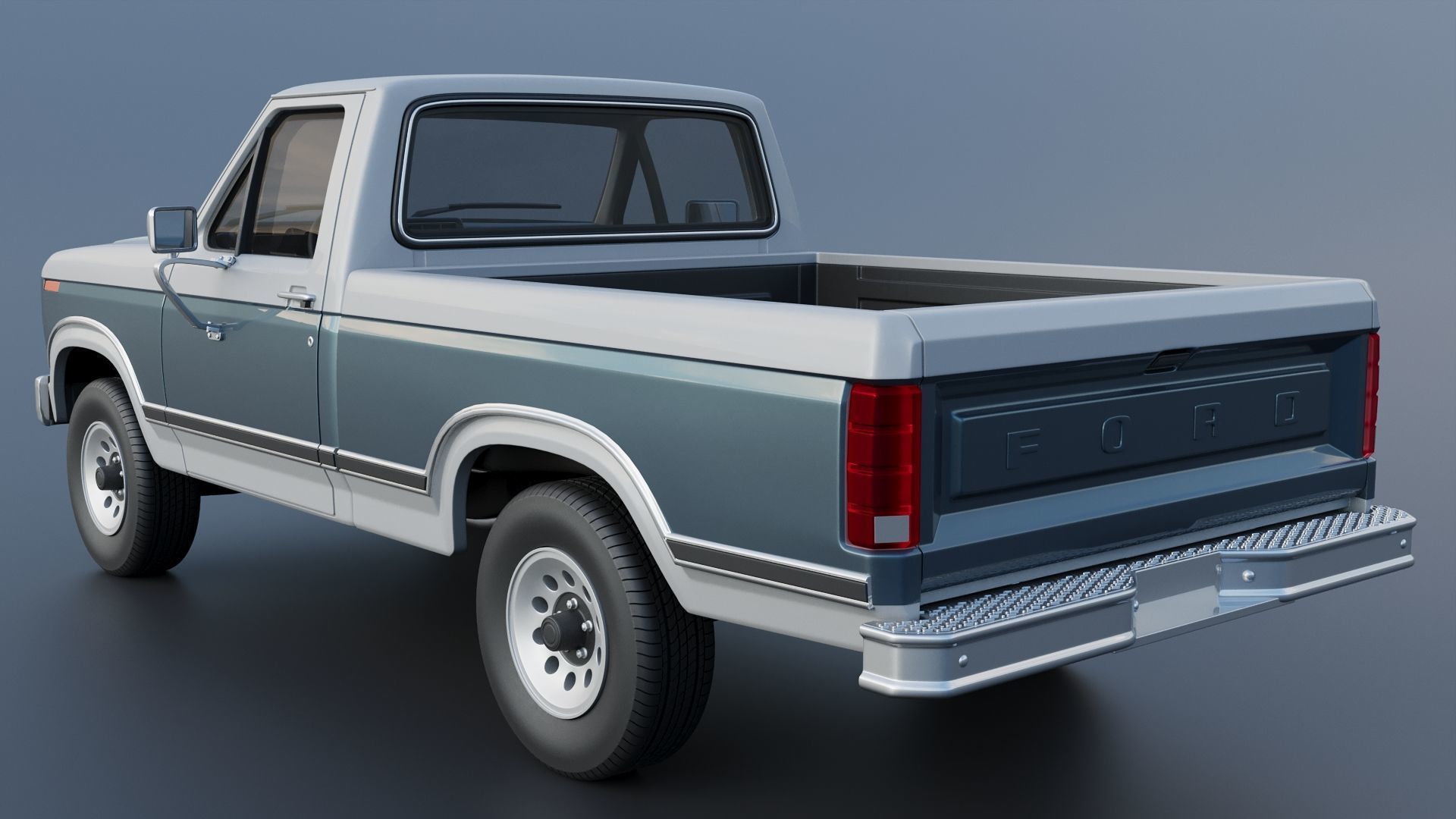 Pickup Truck F-150 1980 3D print model_4