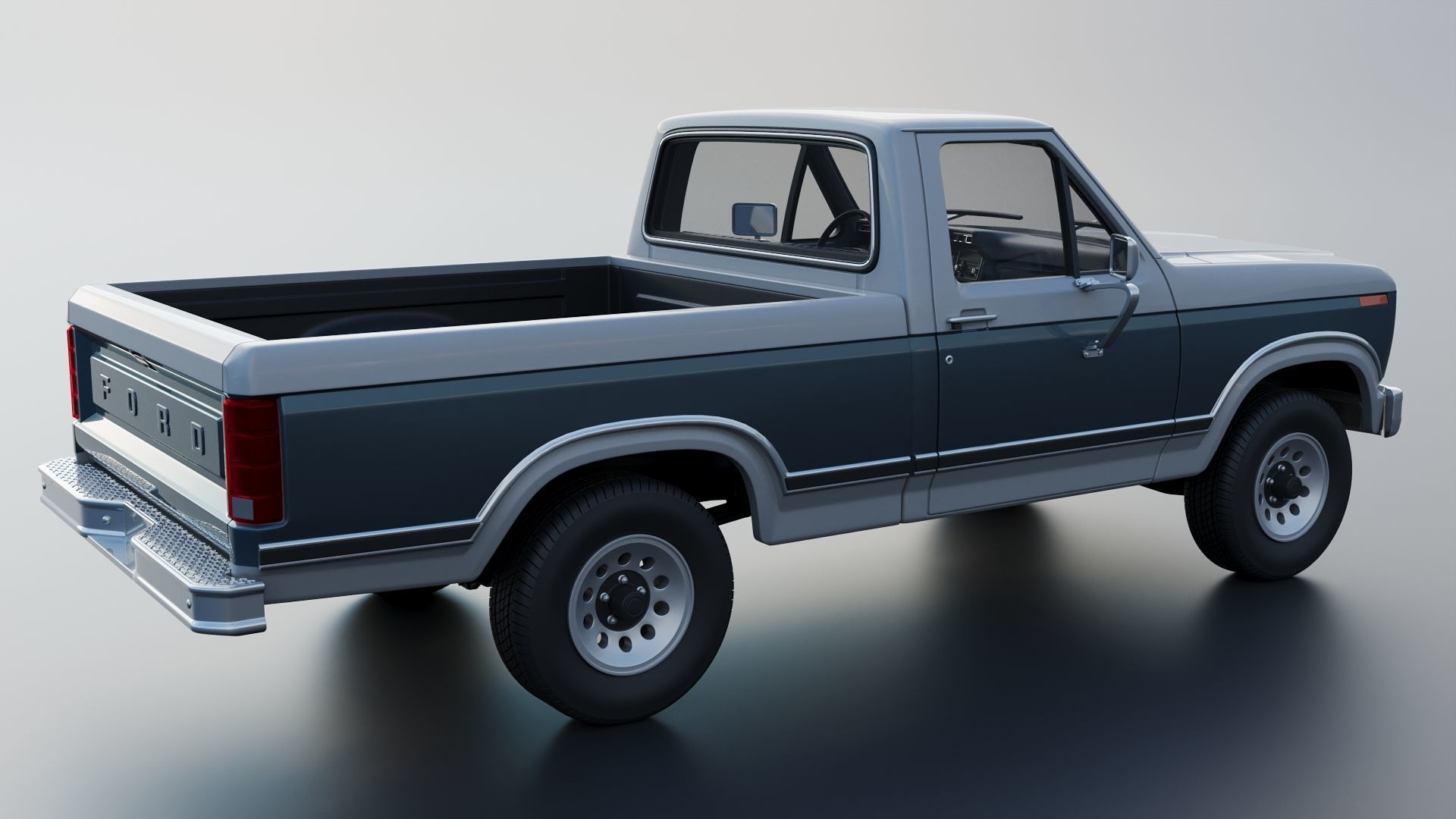 Pickup Truck F-150 1980 3D print model_7