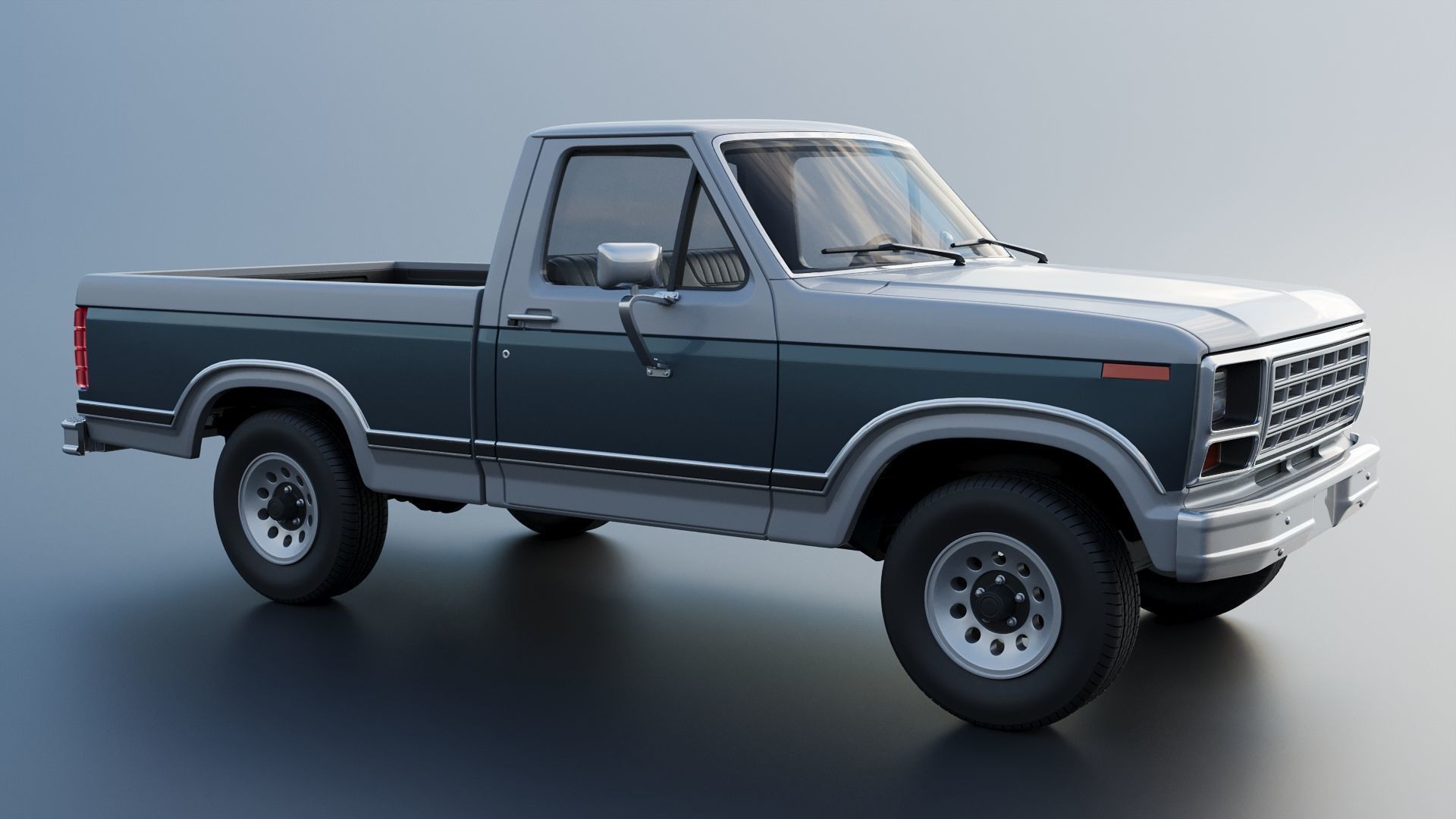 Pickup Truck F-150 1980 3D print model_10