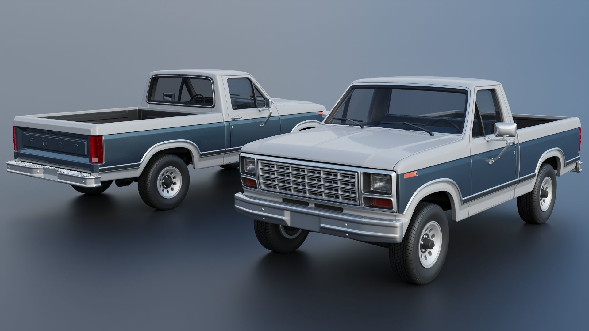 Pickup Truck F-150 1980 3D print model_1