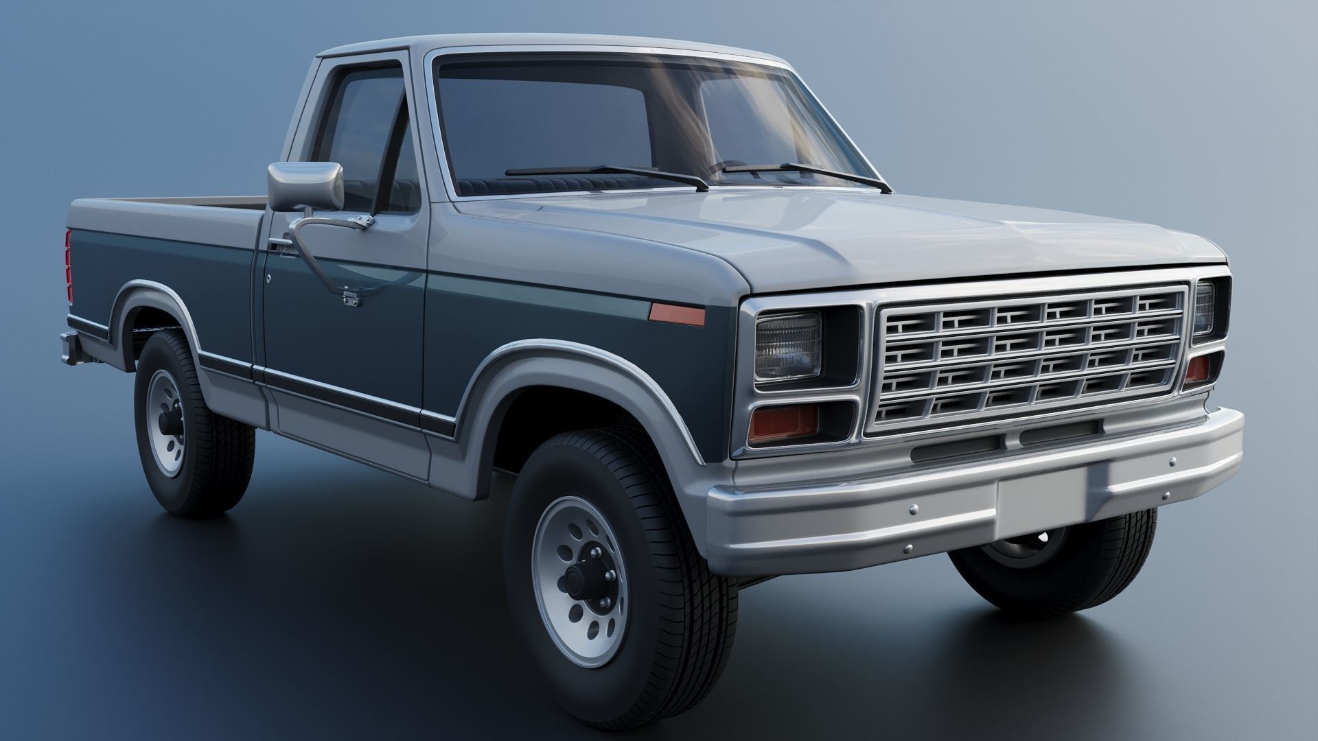 Pickup Truck F-150 1980 3D print model_11