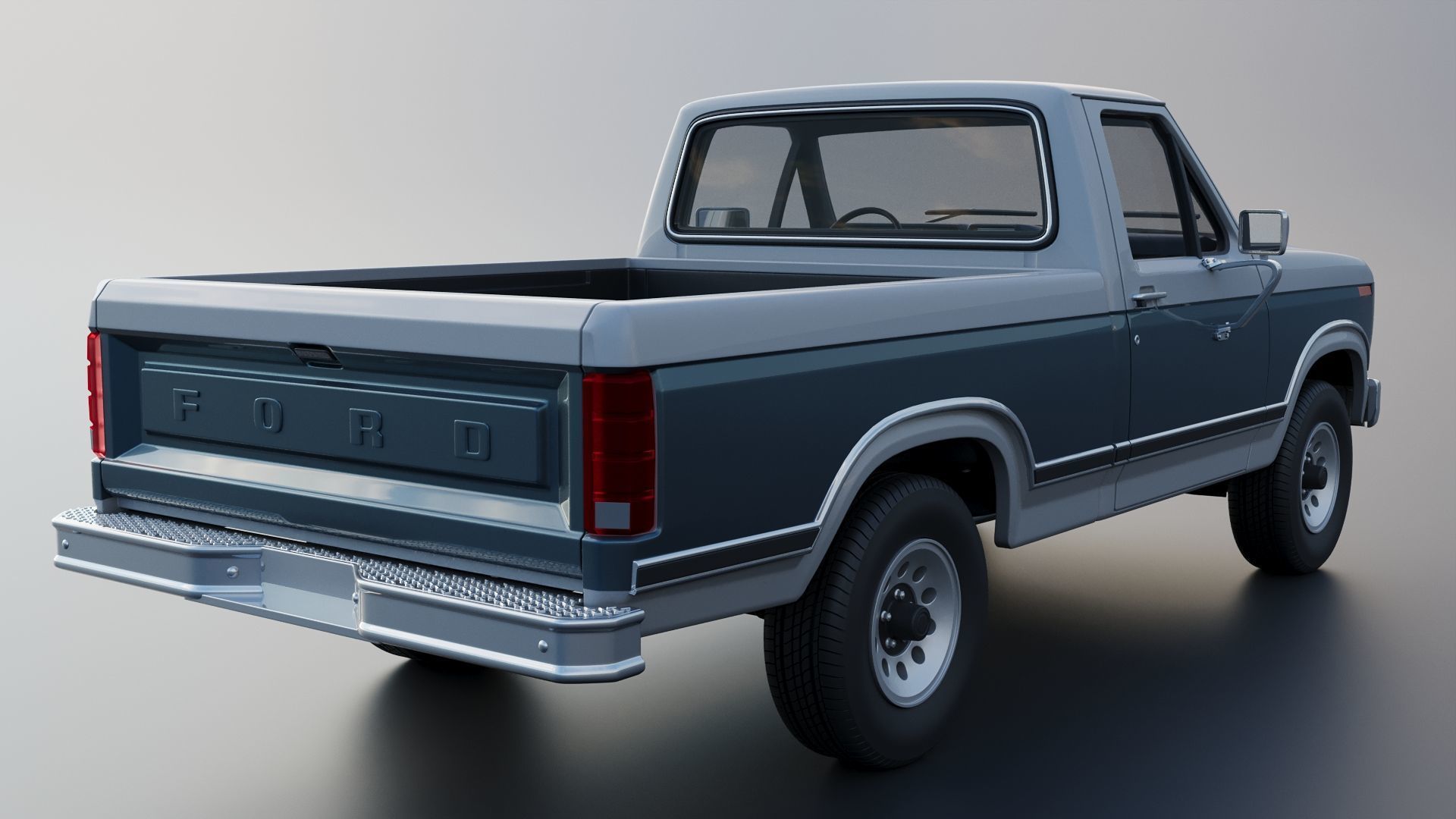 Pickup Truck F-150 1980 3D print model_6
