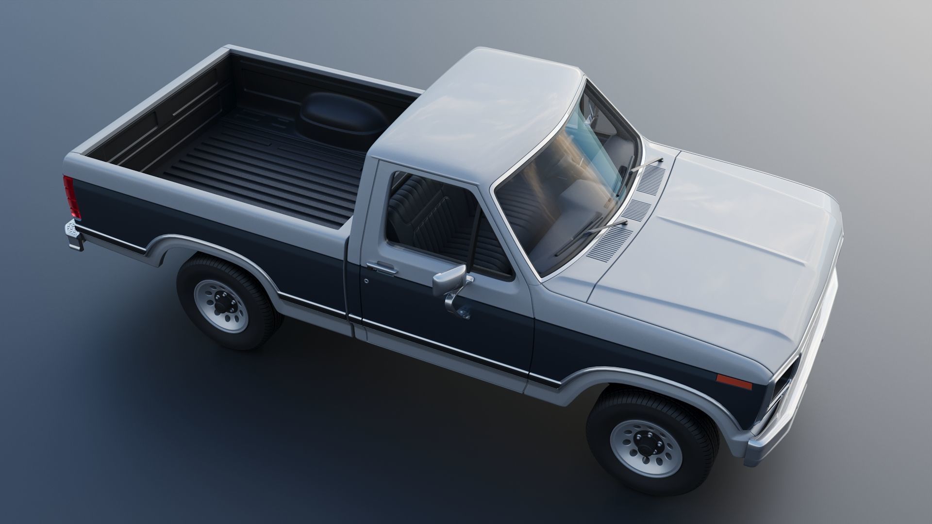 Pickup Truck F-150 1980 3D print model_12