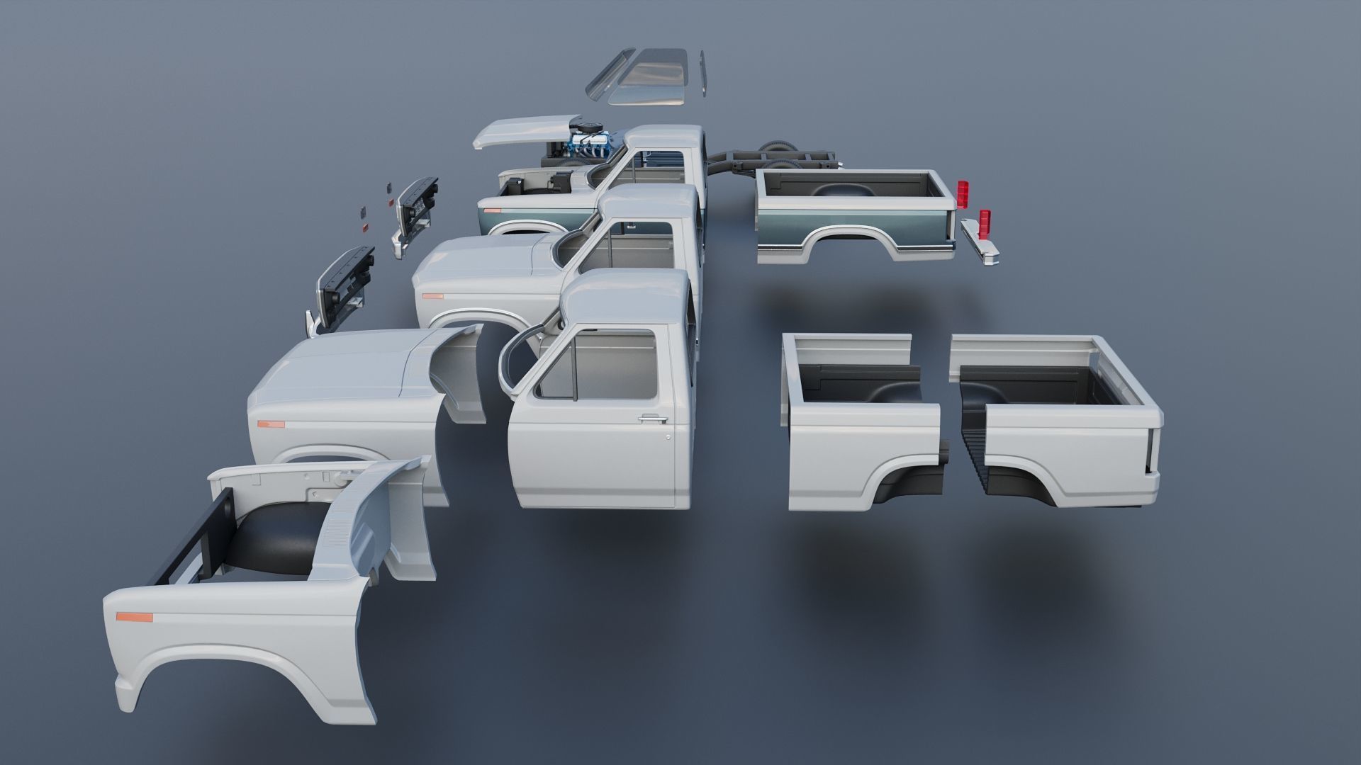 Pickup Truck F-150 1980 3D print model_18