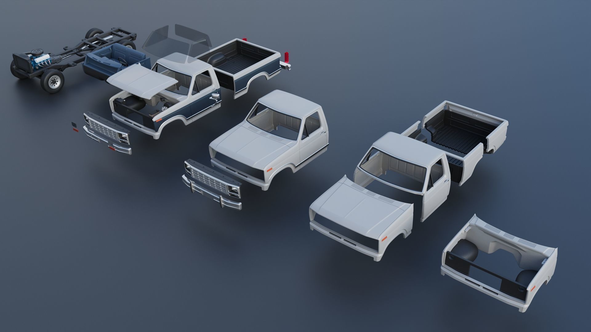 Pickup Truck F-150 1980 3D print model_17