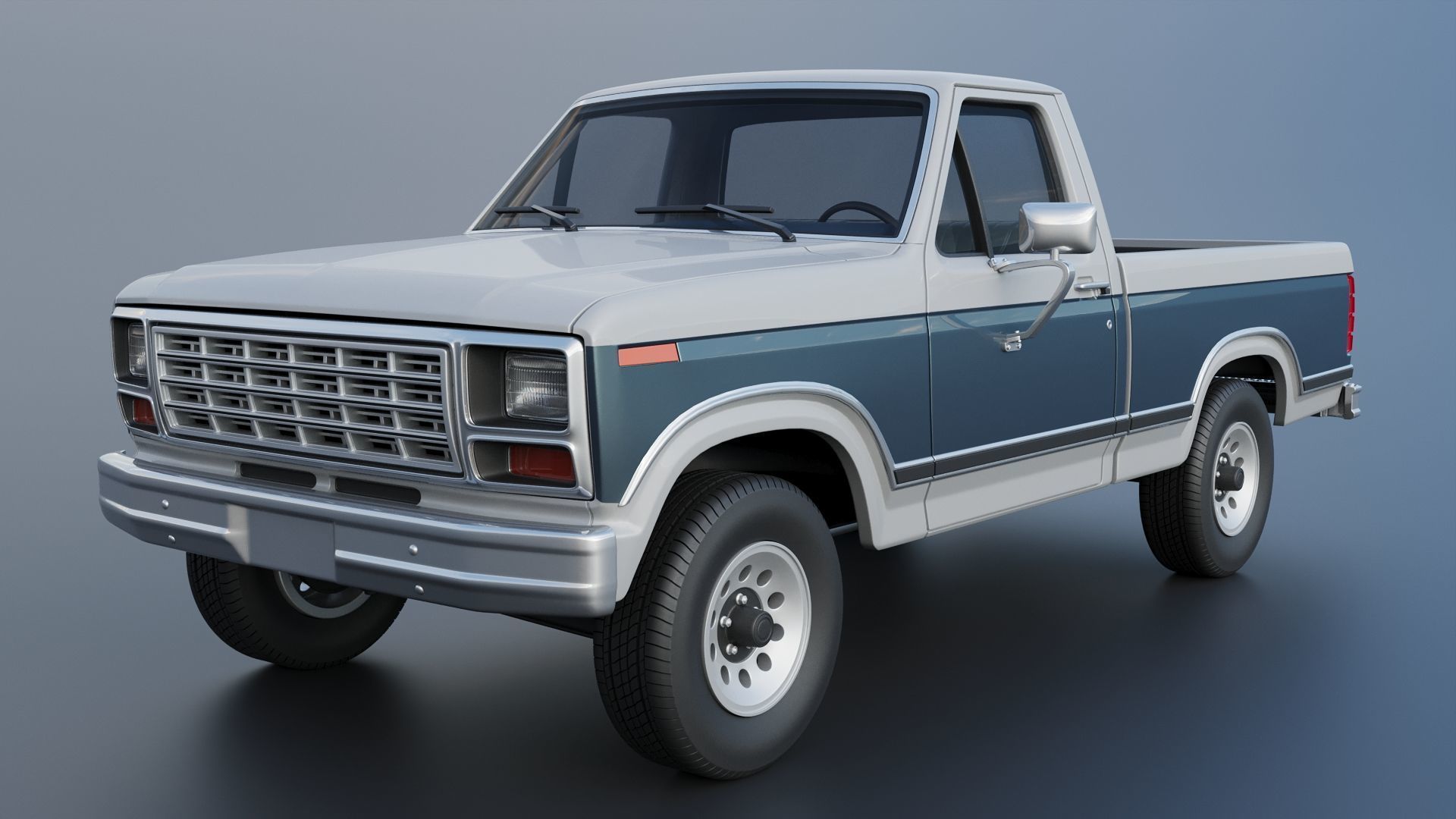 Pickup Truck F-150 1980 3D print model_2