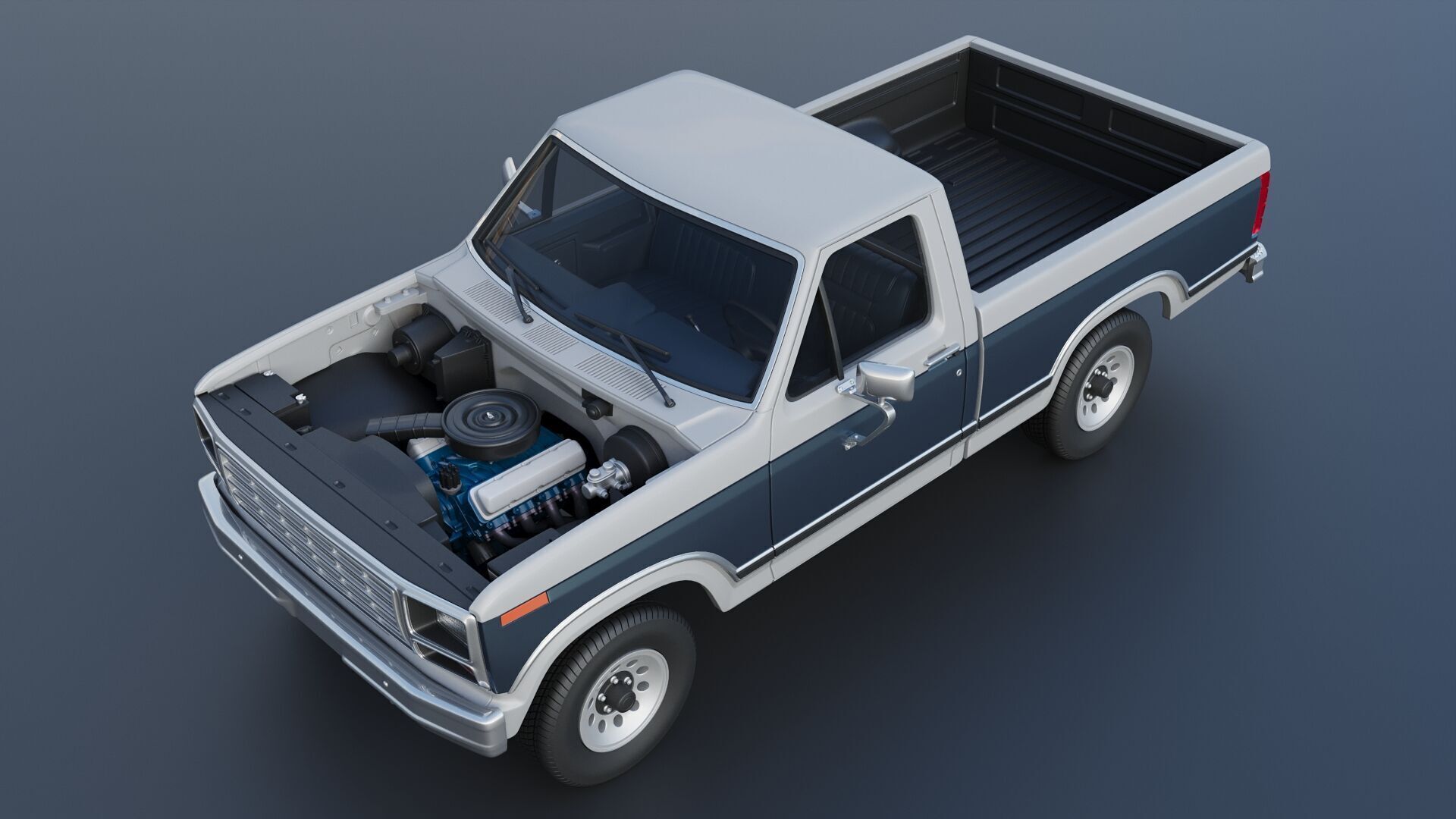 Pickup Truck F-150 1980 3D print model_15