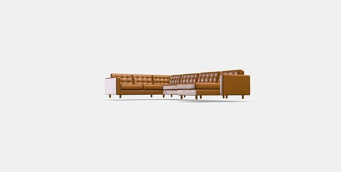 LANDSKRONA Corner sofa 6-seat Low-poly 3D model