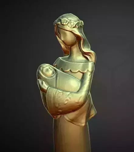 mother holding baby mothers day 3D print model