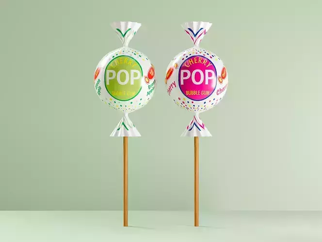Lollipop Pop Cherry Green Apple Set