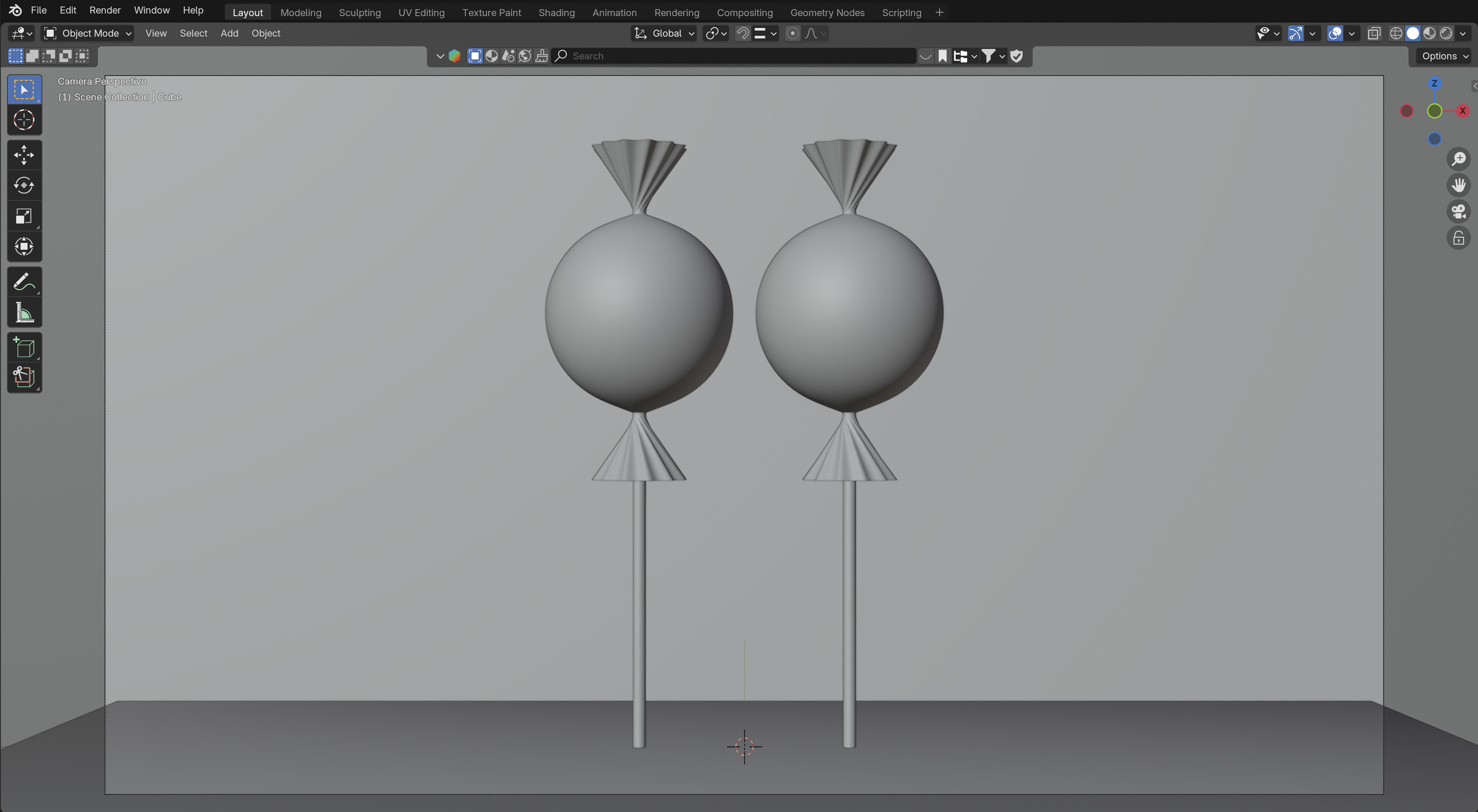 Lollipop Pop Cherry Green Apple Set 3D model_3