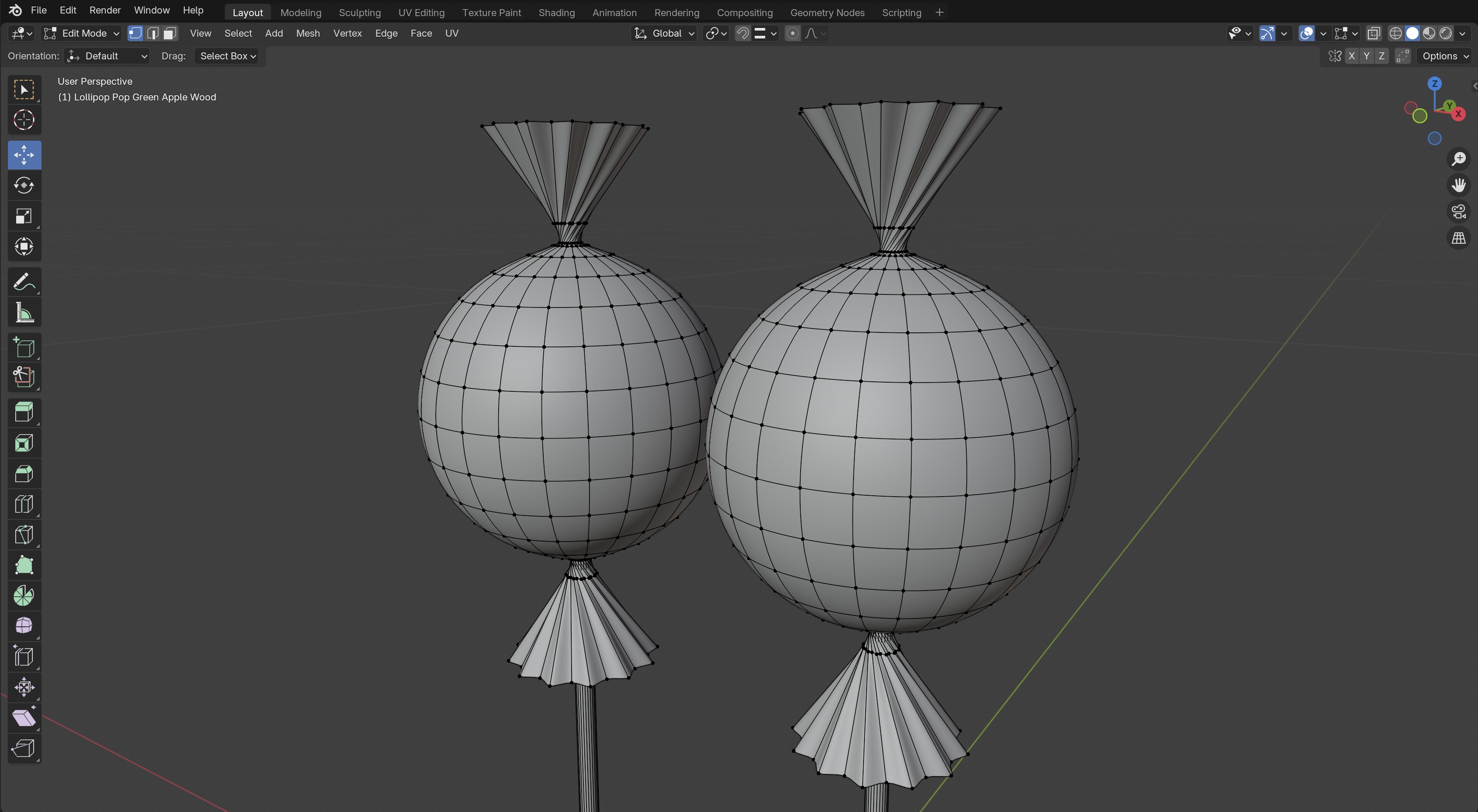 Lollipop Pop Cherry Green Apple Set 3D model_6