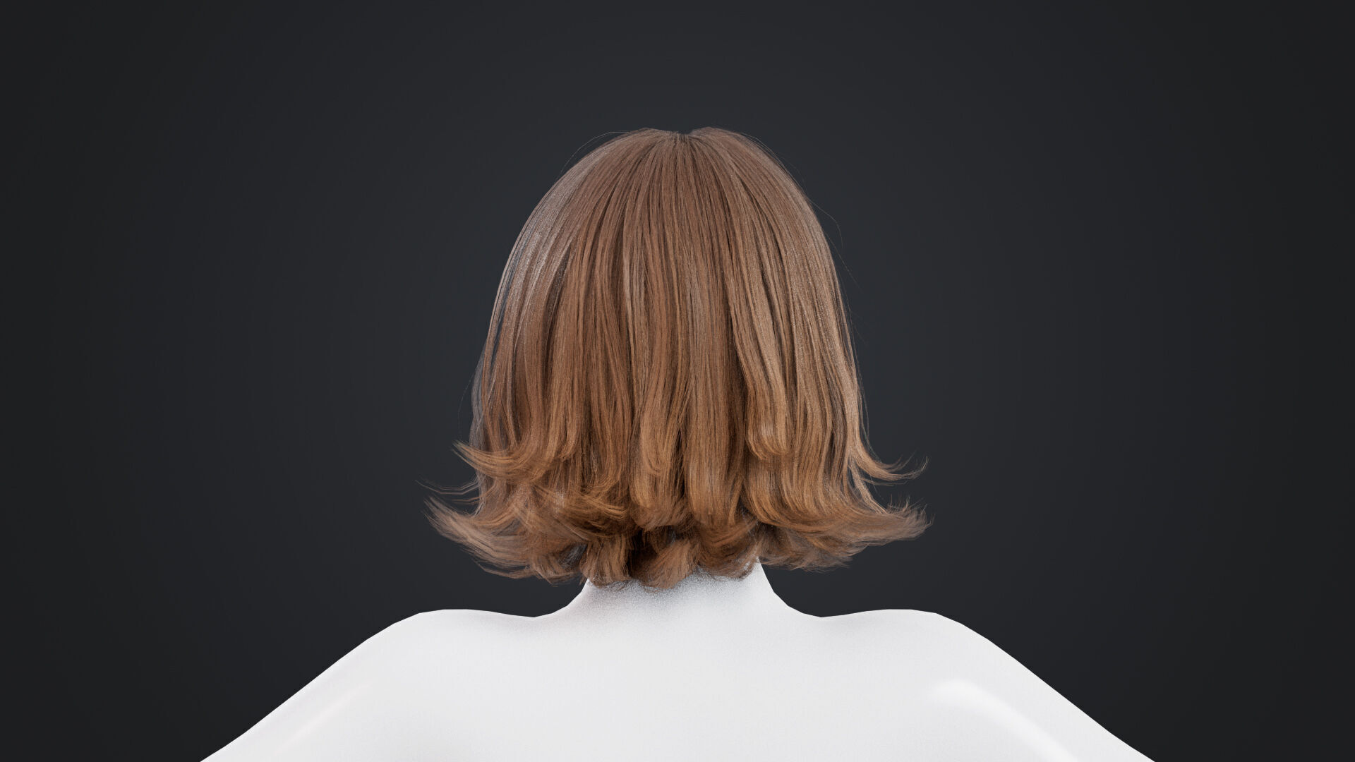 Realistic Female Hair Low-poly 3D model_3