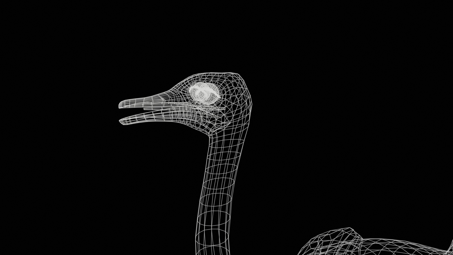 adult ostrich and ostrich chick  rig  high-poly  textured  3D model_21